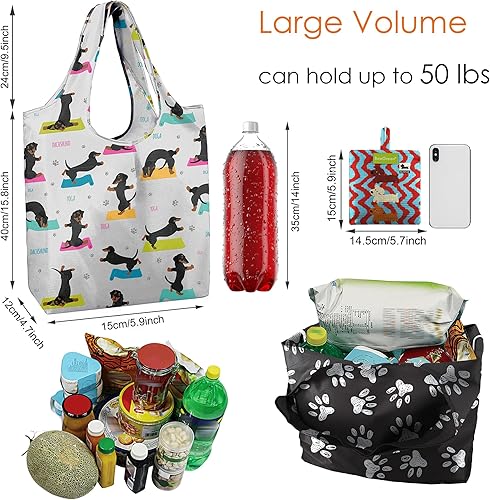 Vista 171 de BeeGreen Bolsa de viaje plegable reutilizable para regalo, bolsas de comestibles reutilizables, grandes regalos de vacaciones, bolsa de tela