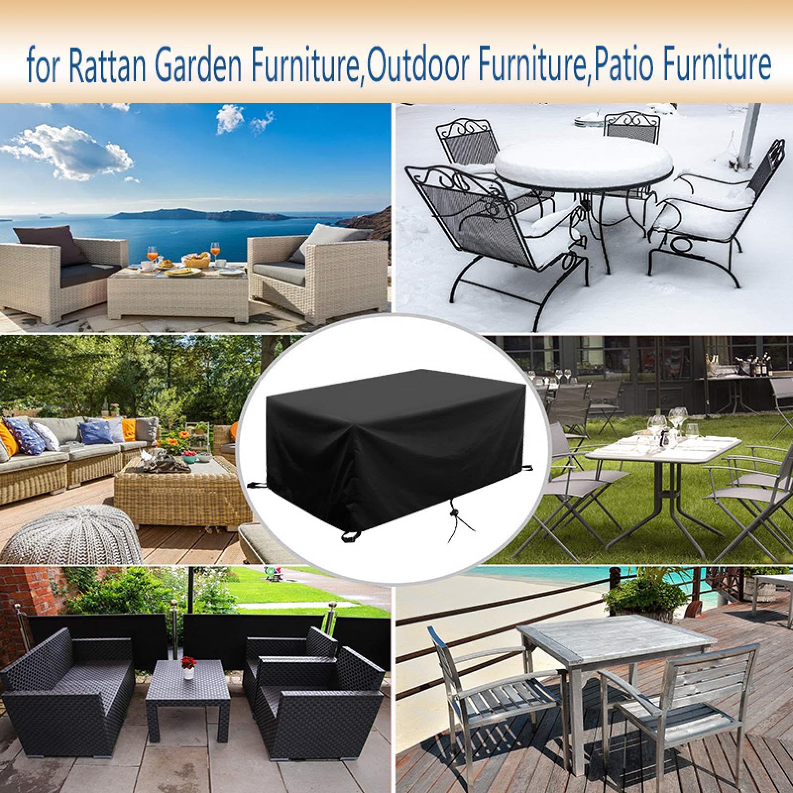 Funda Sofa Exterior Impermeable 230x140 Fundas Muebles Jardin Exterior Impermeable,420d Oxford Funda Muebles Exterior Impermeable Para Muebles Jardin Lluvia, Nieve, Solar Y Polvo 230x140x75cm/LxWxH