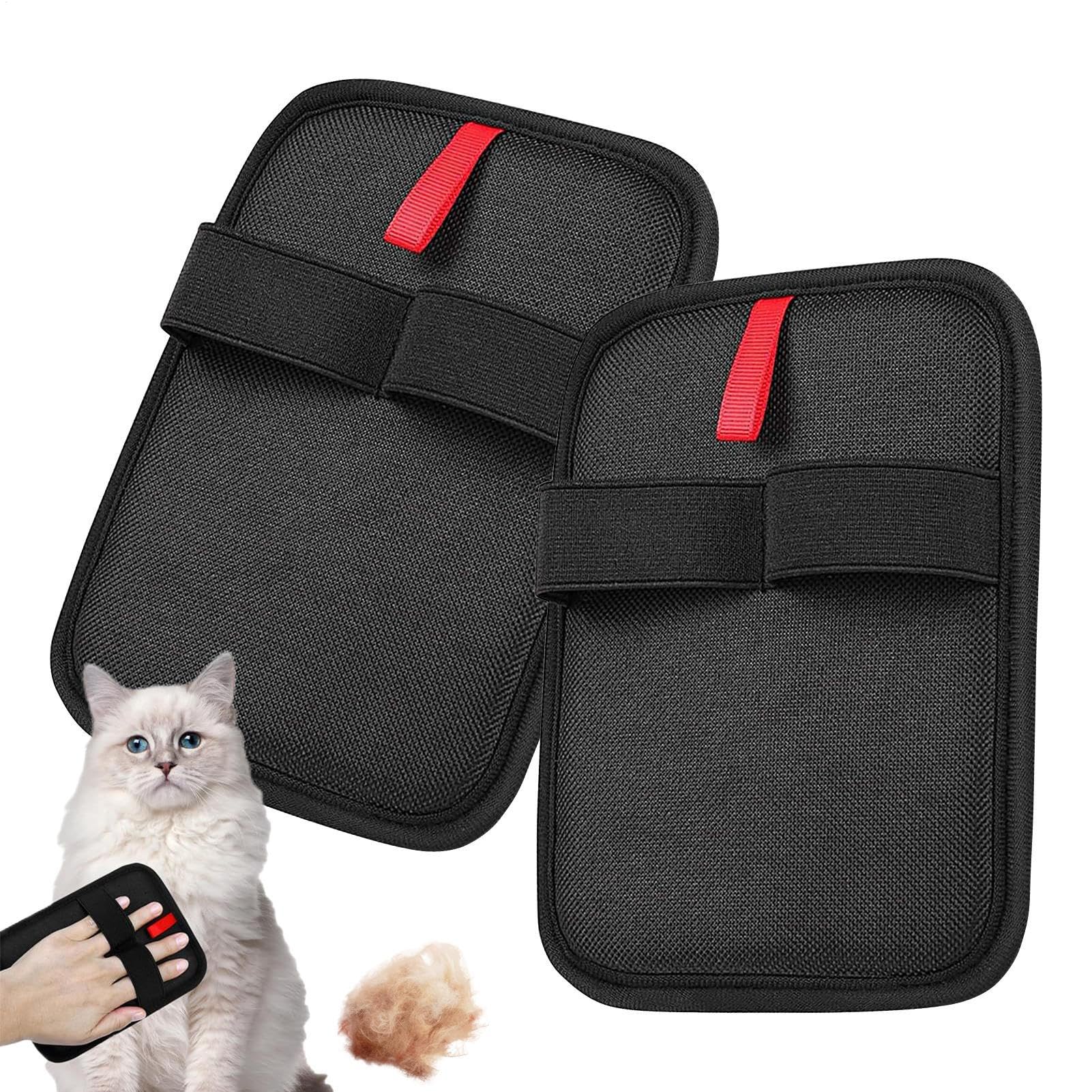 Pet Grooming Gloves | 2pcs Animal Handling Gloves | Pet Hair Remover Mitt | Pet Dematting Tools for Washing Grooming