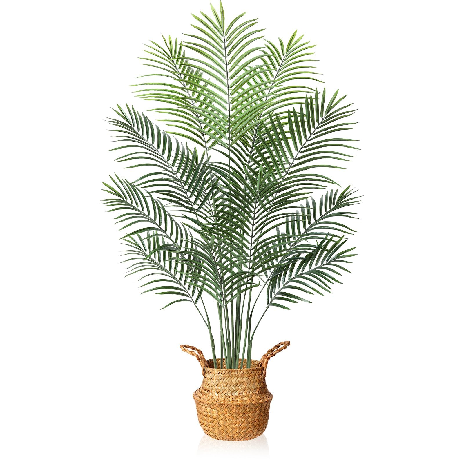 Baoly Artificial Tree,Fake Areca Palm Tree, Tall Faux Silk Realistic Plant for Home Garden Office Living Room Indoor Outdoor Decoration Perfect Housewarming Gift(120 Cm High）