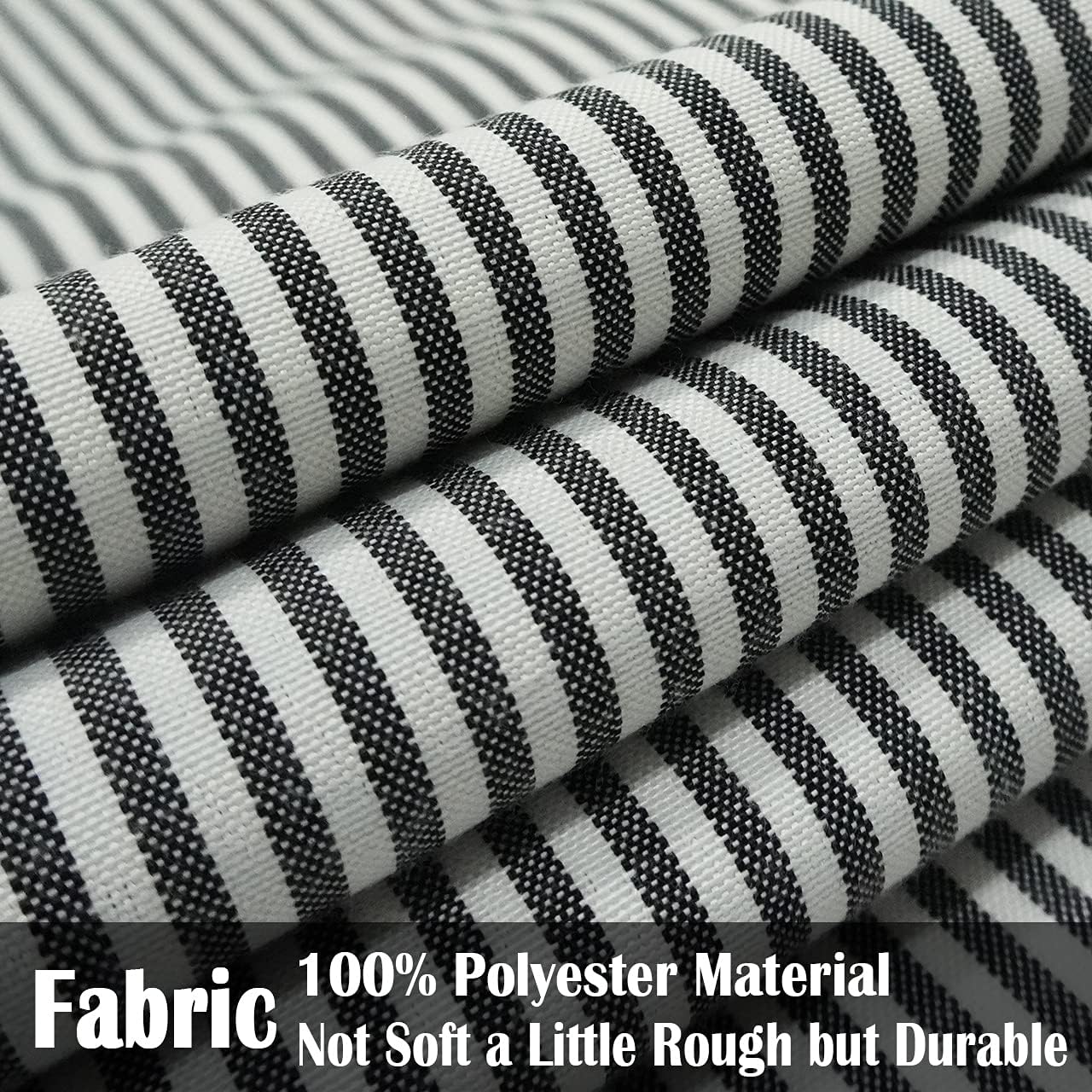 CARRIE HOME Black White Farmhouse Striped Pillow Covers 18x18 Set of 2 Black and White Farmhouse Decor Pillows for Sofa Bedroom and Chair - Image 2