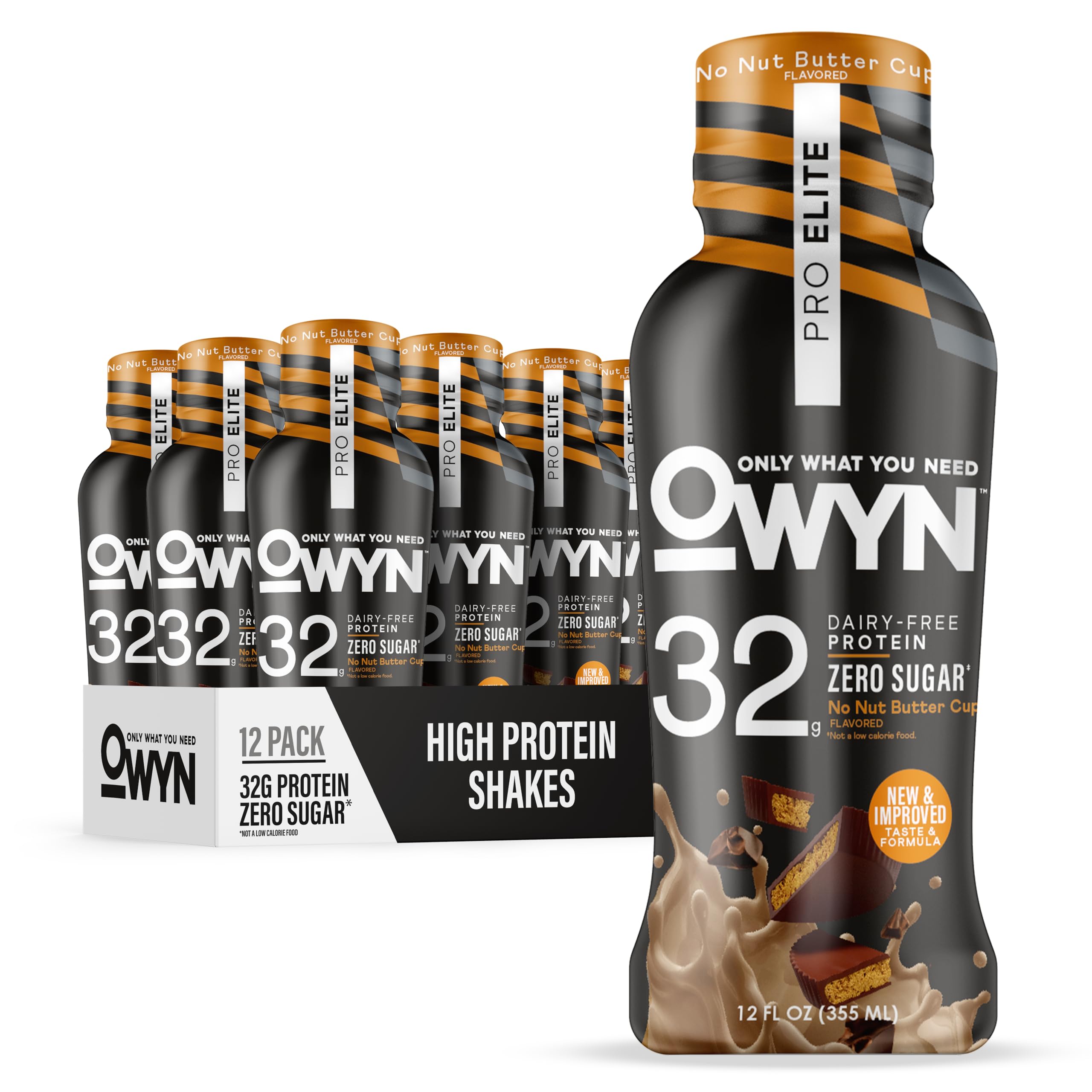 Pro Elite Vegan Plant Based High Protein Keto Shake, No Nut Butter Cup, Zero Sugar, 32g Protein, Omega-3, Prebiotics, Superfoods Greens for Workout and Recovery, 0g Net Carbs