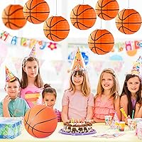 Vista 7 de 10 Piezas Linternas de Papel de Baloncesto Naranjas Decoraciones de 8 Pulgadas para Colgar del Techo Linternas de Baloncesto Linternas de Papel