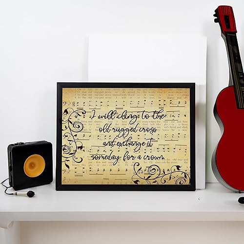 Miniatura 2 de I Will Cling to the Old Rugged Cross - Christian Praise Hymn Music Wall Decor, Classic Parchment Hymn Music Poster Wall Art, For Home Decor Church
