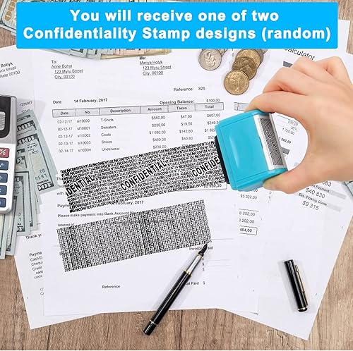 Miniatura 6 de AHIER Sellos de rodillo de protección de identidad incluidos, paquete de 6 recambios de tinta, sello de rodillo confidencial para prevención de robo