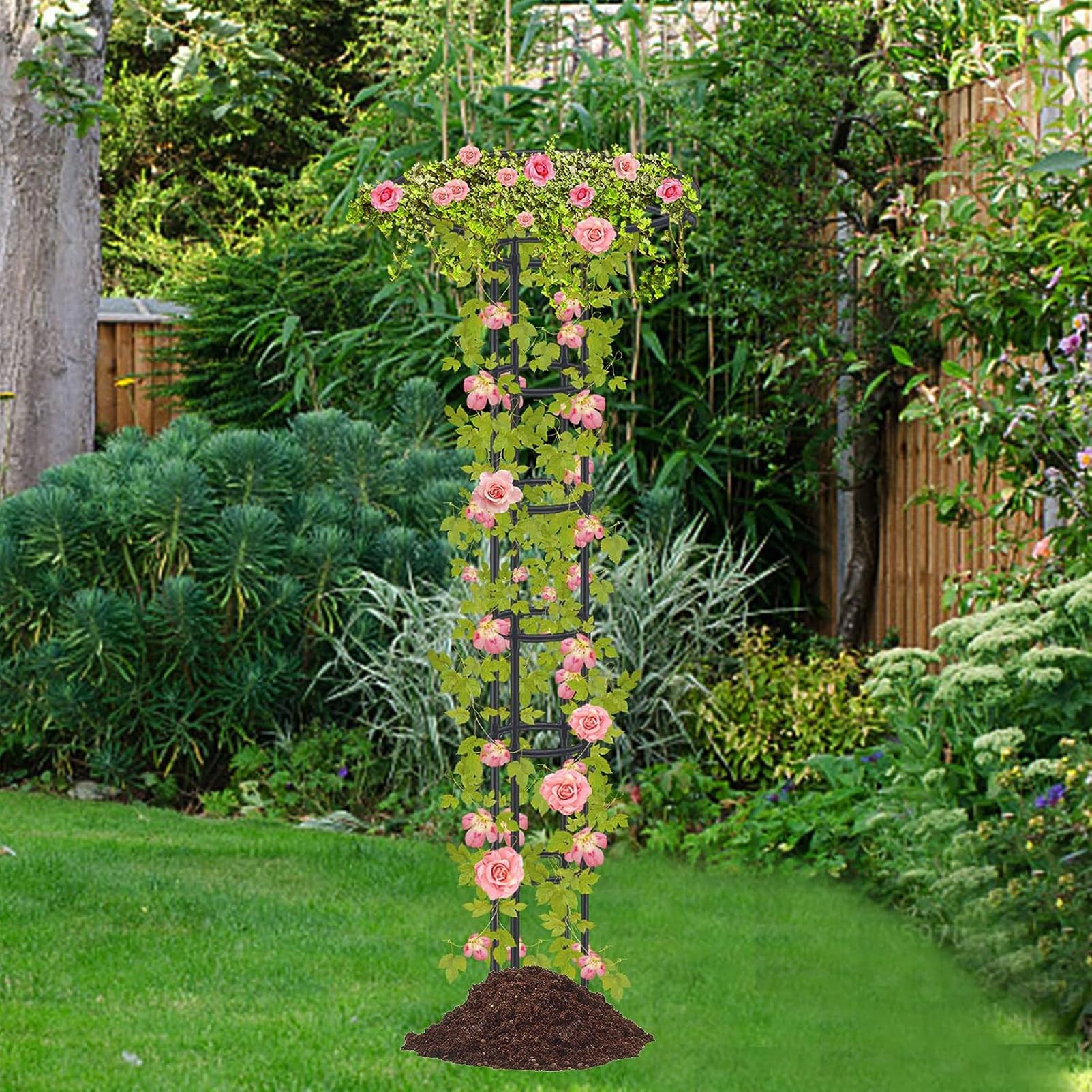 Griglia Verticale Da Giardino In Metallo, Obelisco Da Giardino In Metallo Pianta Rampicante, Supporto Alto Per Piante, Fiori Struttura In Ferro