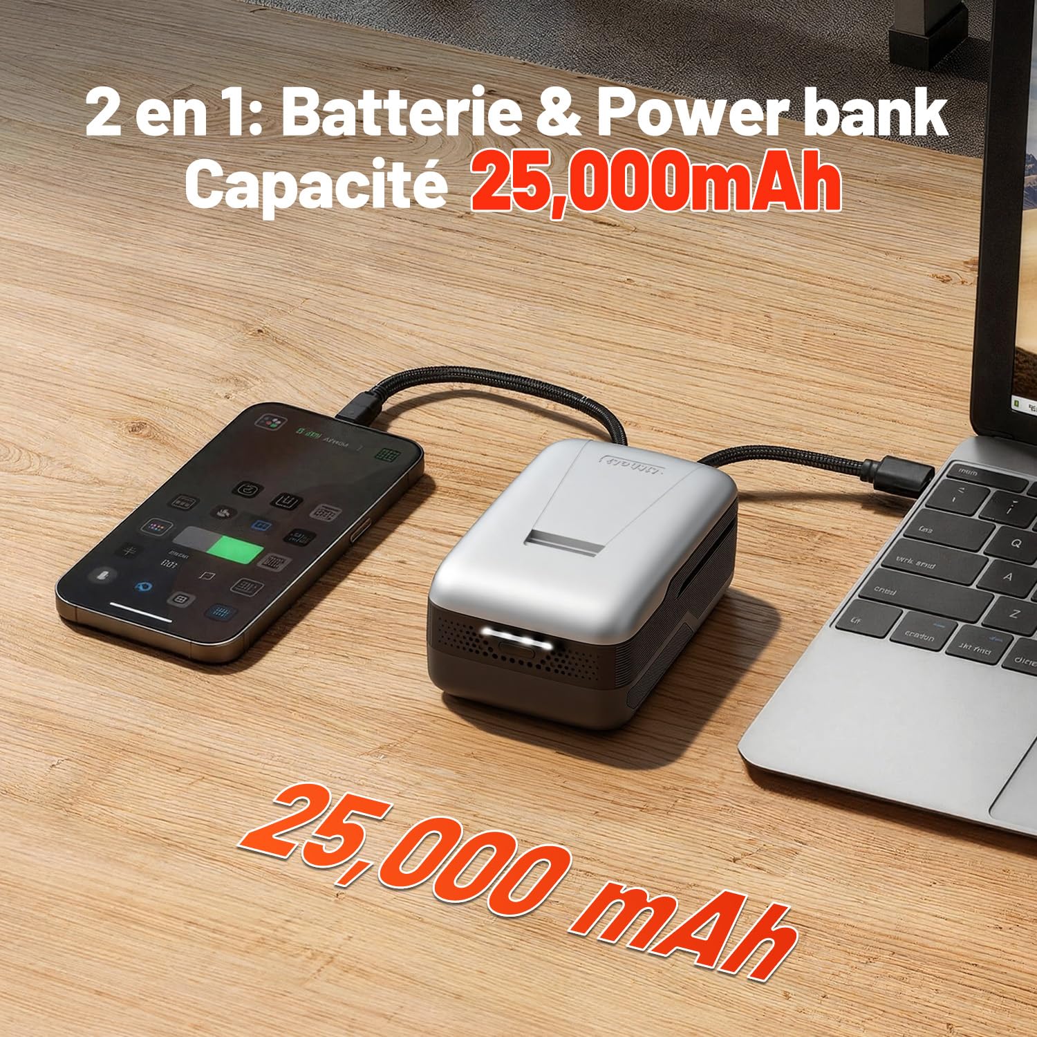 Litheli Tondeuse à Gazon sans Fil 20V 33 cm 5,0Ah Moteur Brushless Hauteur de Coupe Réglable 25–65 mm Bac 35 L