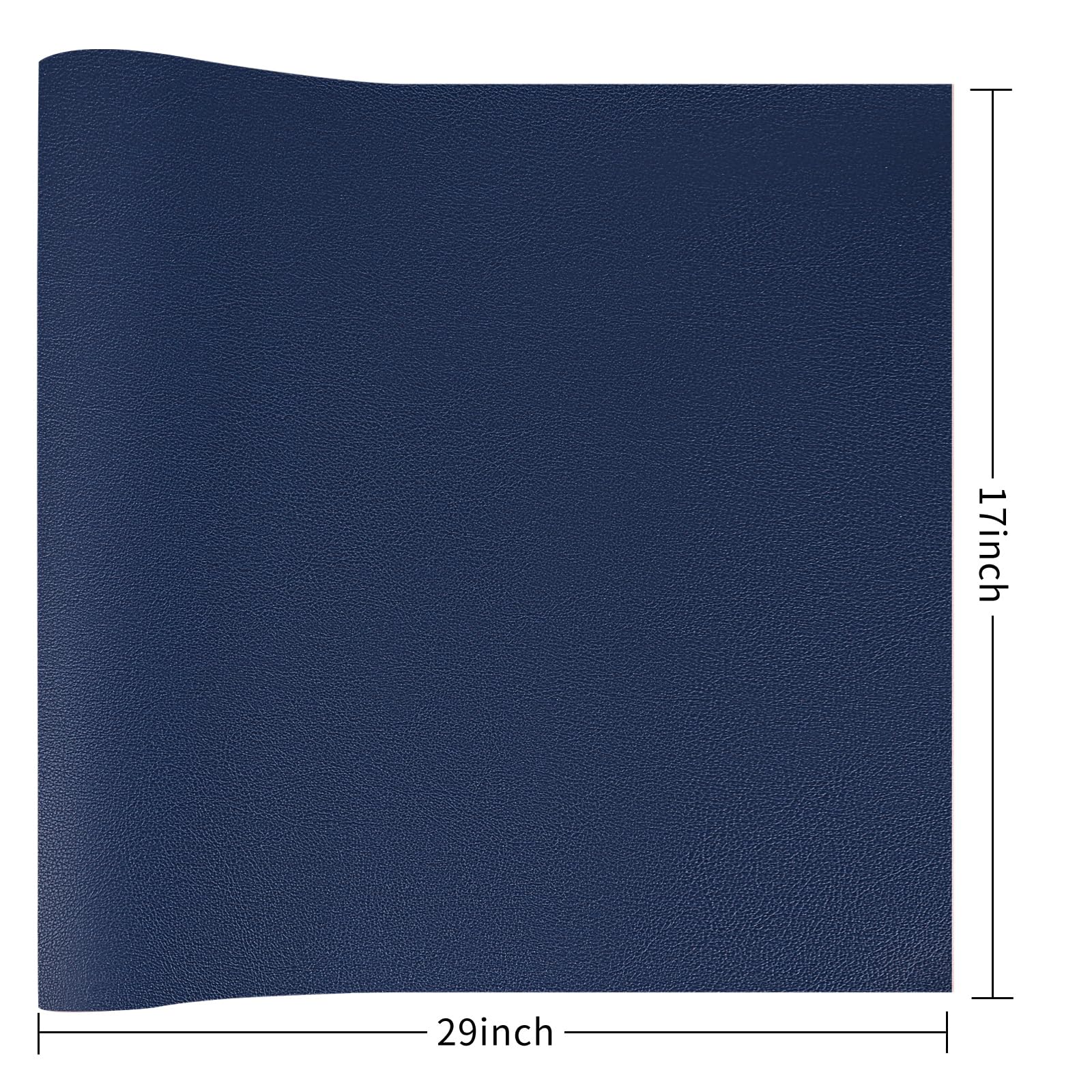 Wooqu Paño de piel sintética para libros, revestimiento de poliuretano y base no tejida, aspecto similar al cuero, suave, 17 x 29 pulgadas, para encuadernación de libros, grano de napa, azul marino