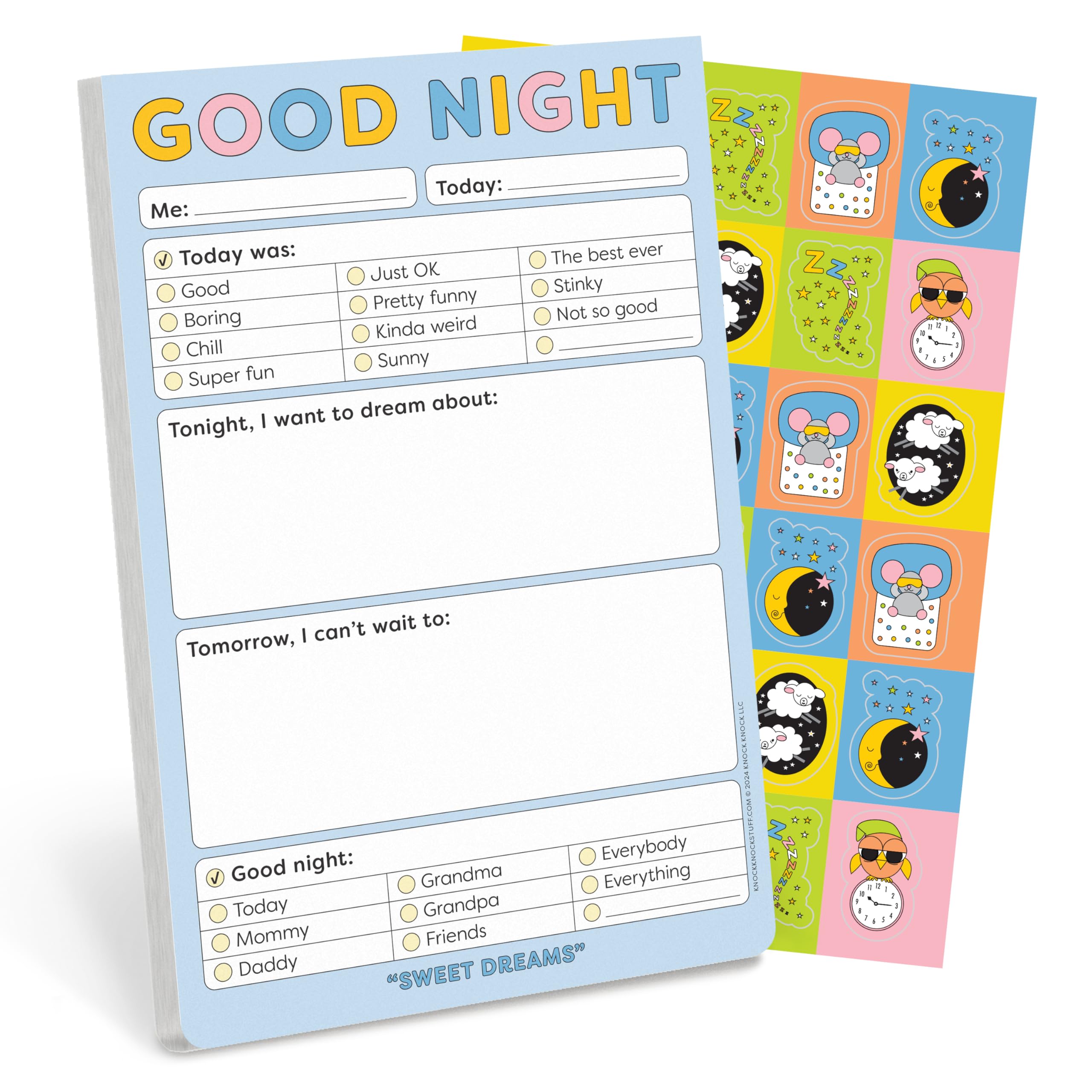 Knock Knock Good Night Playtime Pad with Sticker Sheet (Knock Knock Kids Playtime Pads)
