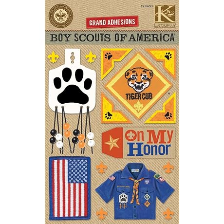 K&Company Boy Scout Tiger Cub Grand Adhesions Stickers Bring the Excitement of...