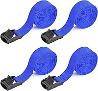 Vista 1 de Correas de amarre, 4 correas de hebilla de leva de 8.2 x 1 pulgada, correas de amarre ajustables para carga, camiones, equipaje, remolque