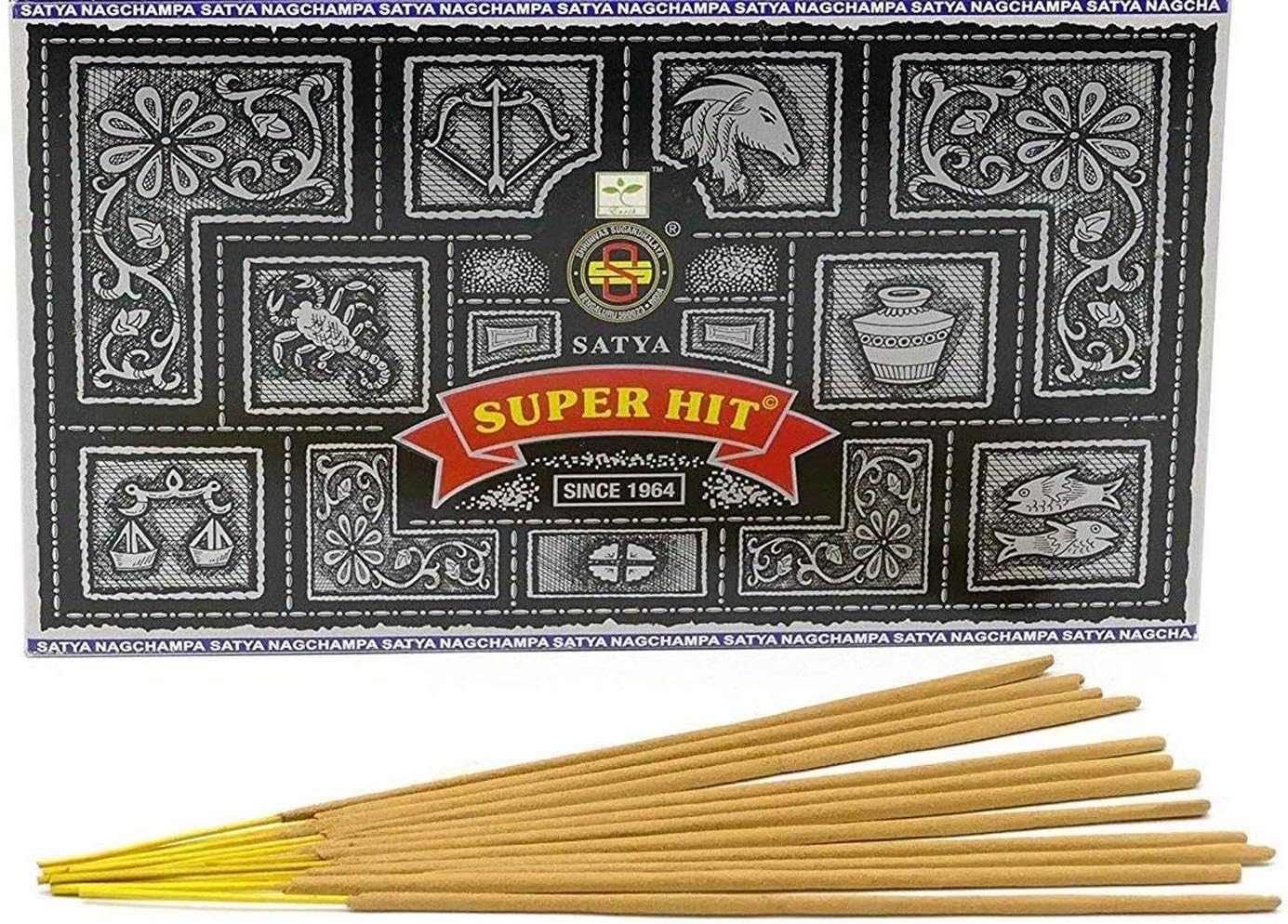 Jrose Collections Multicolor Satya Nag Champa Super Hit Incense Sticks - 12 Packs Of 15G With Jrose Incense Holder