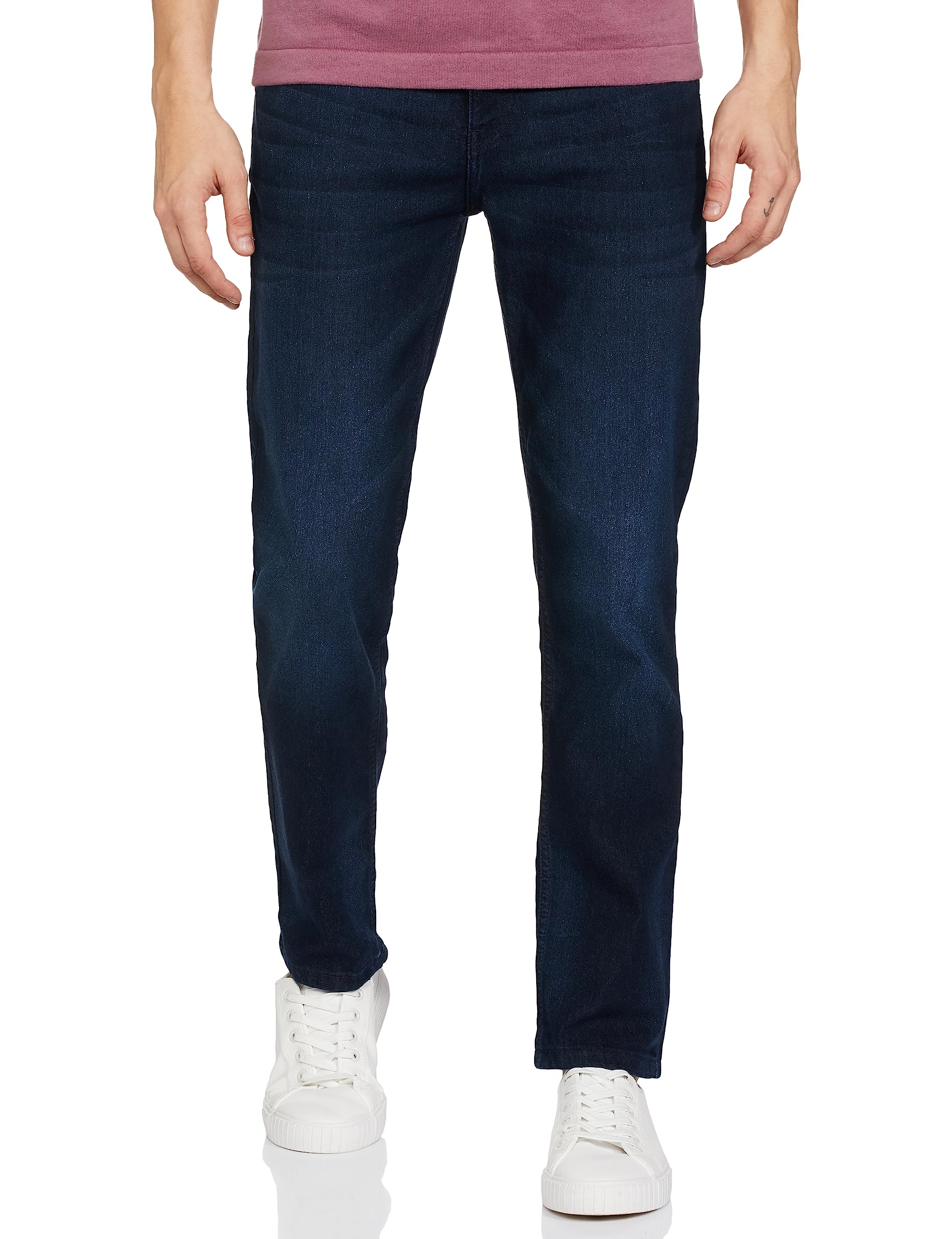 Men Mid Rise Slim Fit Solid Mid-Rise Stretchable Jeans-image-17
