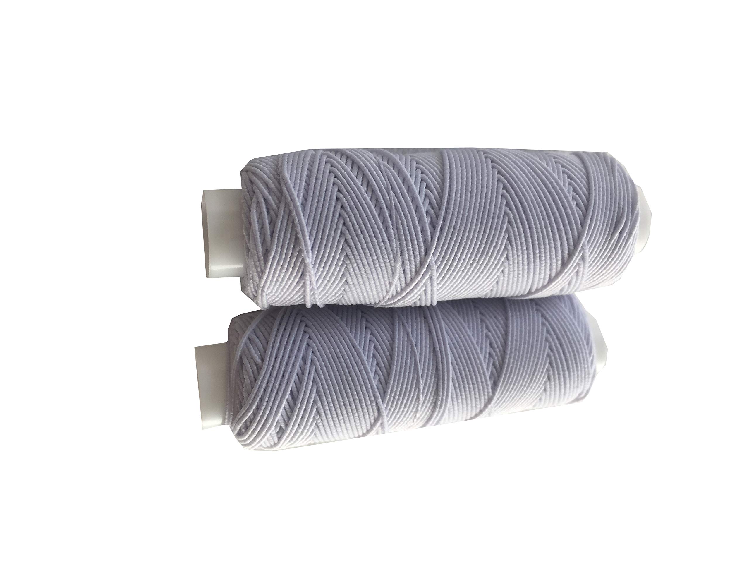 The Trimming Department White & White Shirring Shearing Elastic Thread, 20 Meter Each Colour Per Spool, Pack Of 2 X 20M Spools, Sewing, Haberdashery, Craft, Smocking, Gathering, (White & White), 30 Colours Available