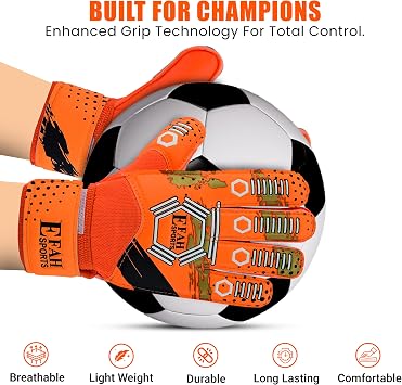 Football Goalkeeper Gloves For kids Boys Youth Goalie Glove with Grips