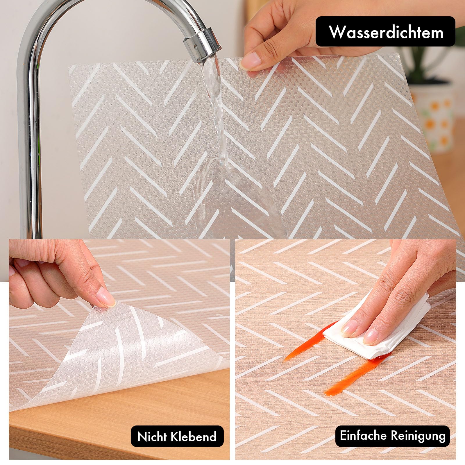 Schubladenmatte Nicht Klebende Antirutschmatte Schubladen-Eva Wasserdichtem Antirutschmatte Küche-Zuschneidbar Abwaschbar Schubladeneinlage-Schutzmatte Schrank für Regale,Kühlschrank(44x900cm)