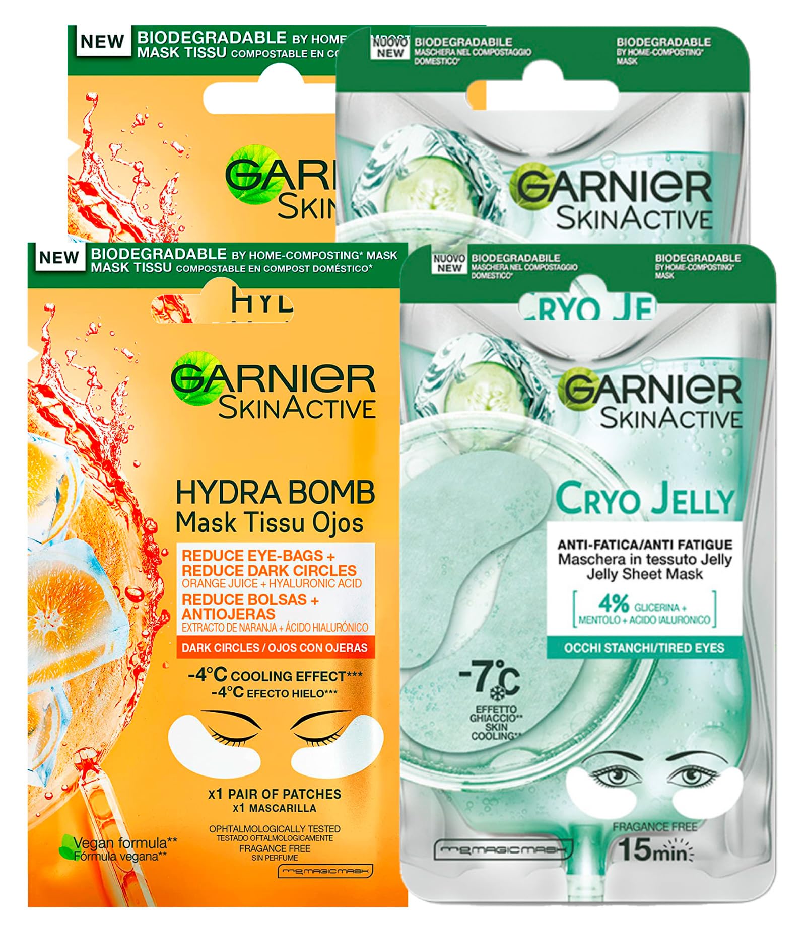 Garnier SkinActive Hydra Bomb Eye Mask for Dark Circles with Orange Juice and Hyaluronic Acid