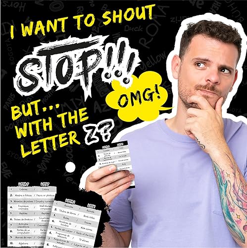 Miniatura 7 de RONDA Juego de mesa Stop para familiares y amigos, incluye carpetas de tablero de juegos, lápices, bloc de notas, categoría, tarjetas, juego de