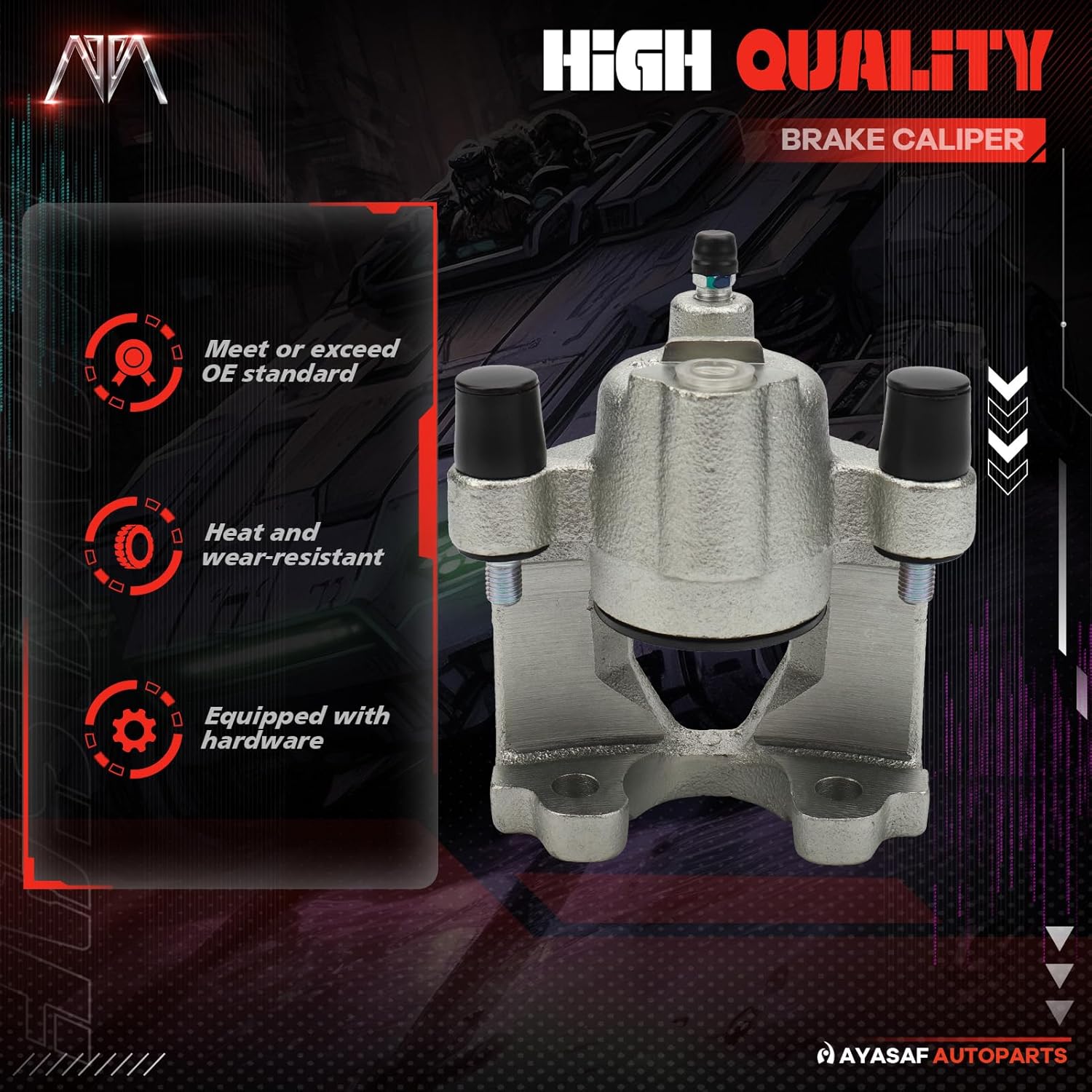 MAYASAF 184774 Rear Left or Right Disc Brake Caliper for Dodge Caravan 2001-2007 3.3L V6, Grand Caravan 2001-2007 3.8L V6, for Chrysler Town & Country 2001-2007