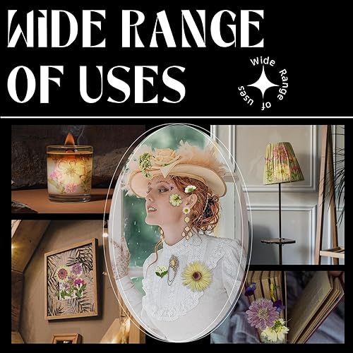 Miniatura 7 de CONVELIFE Flores secas prensadas blancas, juego de 40 piezas de flores naturales reales con pinzas, flores prensadas para resina, bricolaje,