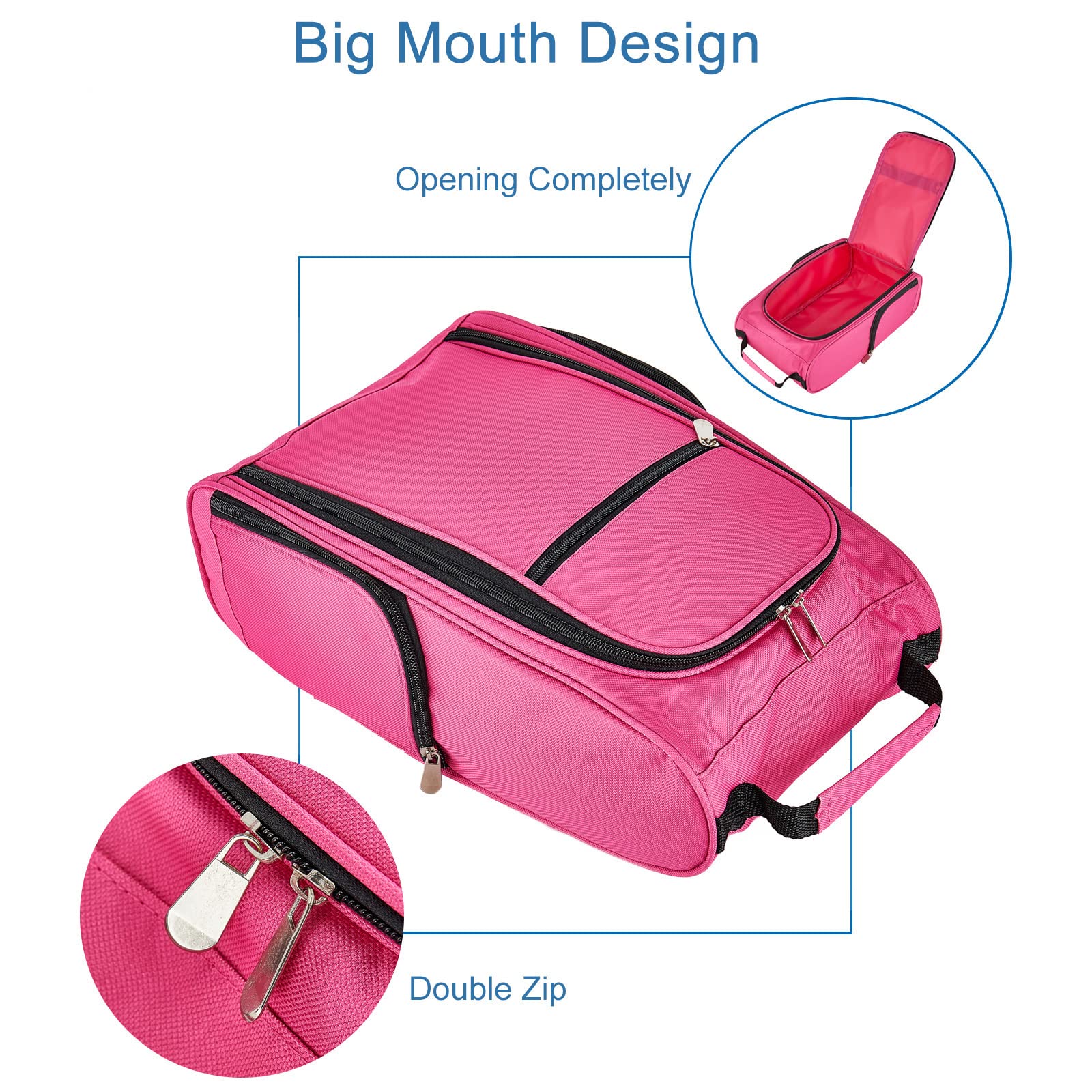Bolsa de fútbol mejorada, bolsa de golf de primera calidad con 2 bolsillos con cremallera, bolsa de rugby para caminar, viajes, almacenamiento, hombres, mujeres, niños, regalo, Pink, Bolsa de zapatos