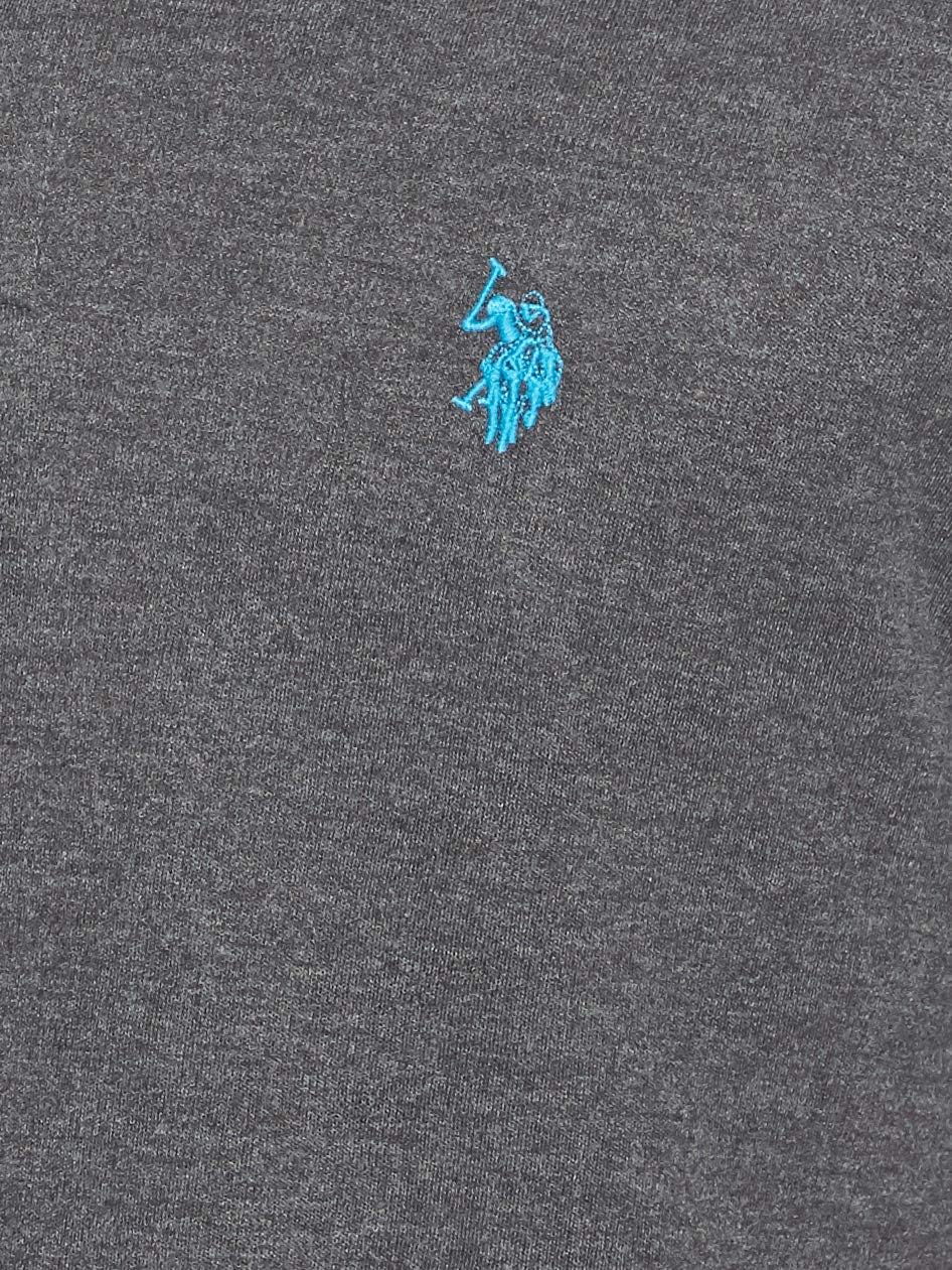 U.S. Polo Assn. Men's Solid Short Sleeve Interlock Polo Shirt, Golf Shirts for Men, Business Casual Polos X-Large Heather Dark Gray image 4 of 6 B00PUAUANM