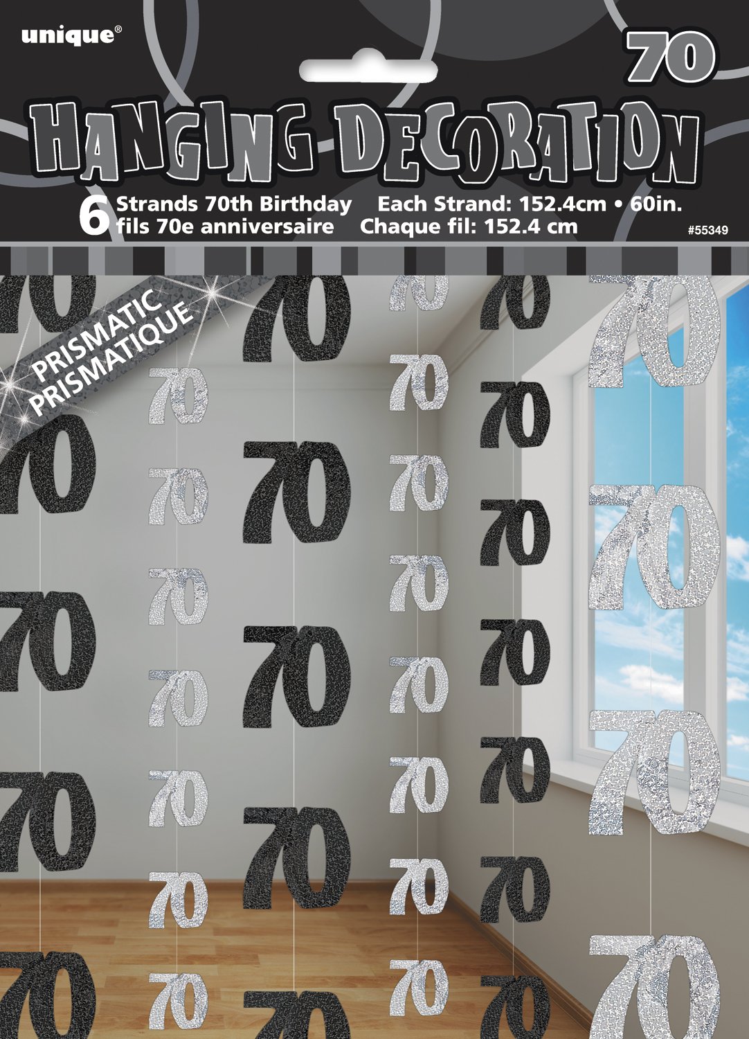 Unique Party 92068 - 9ft Foil Glitz Pink Happy 80th Birthday Banner — view 25
