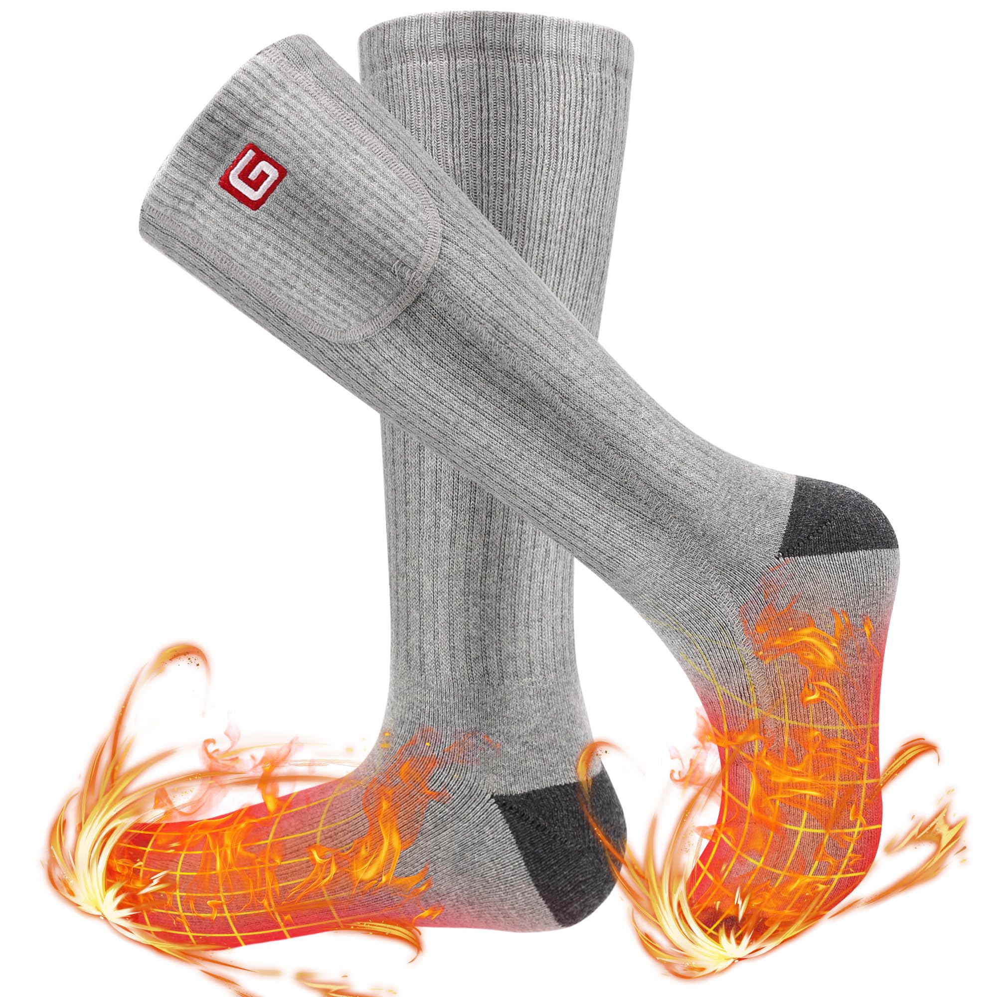 Calcetines eléctricos calefactables a batería, para hombre, mujer, invierno, caza, esquí, senderismo, calentador de pies, calcetines cálidos de algodón para regalo