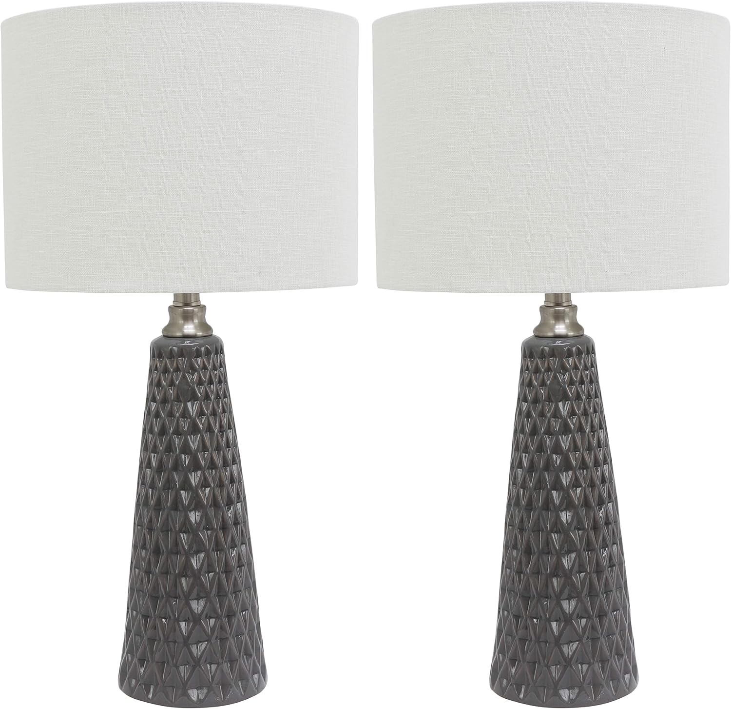 Buу 1 gеt 1 Decor Therapy MP1629 Set of Two Jameson Textured Ceramic Table Lamps, 13x13x26.5, Charcoal