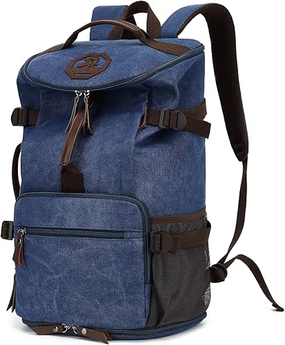 Miniatura 13 de Bolsa de lona de gimnasio Kalesi con compartimento para zapatos, mochila impermeable de 4 vías para viajes, deporte, senderismo, portátil, Negro