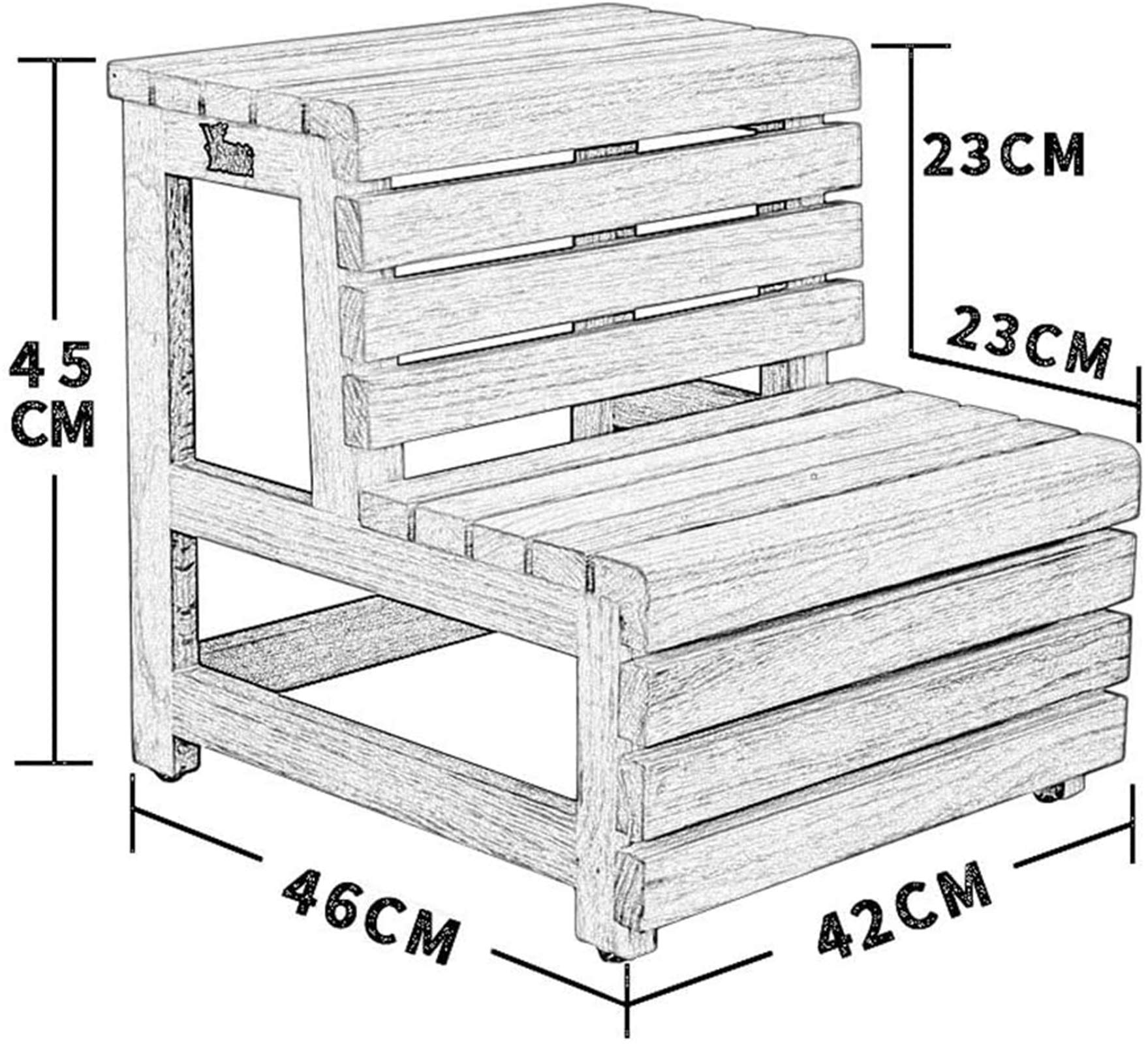 FALIYORS Portable Step Stool Simple Family Stool - Step Ladders 2 Step Bed Steps for High Beds for Adults Wood Standing Shelf Units Classic Kitchen Helper Stool Kids' Furniture Step Stool