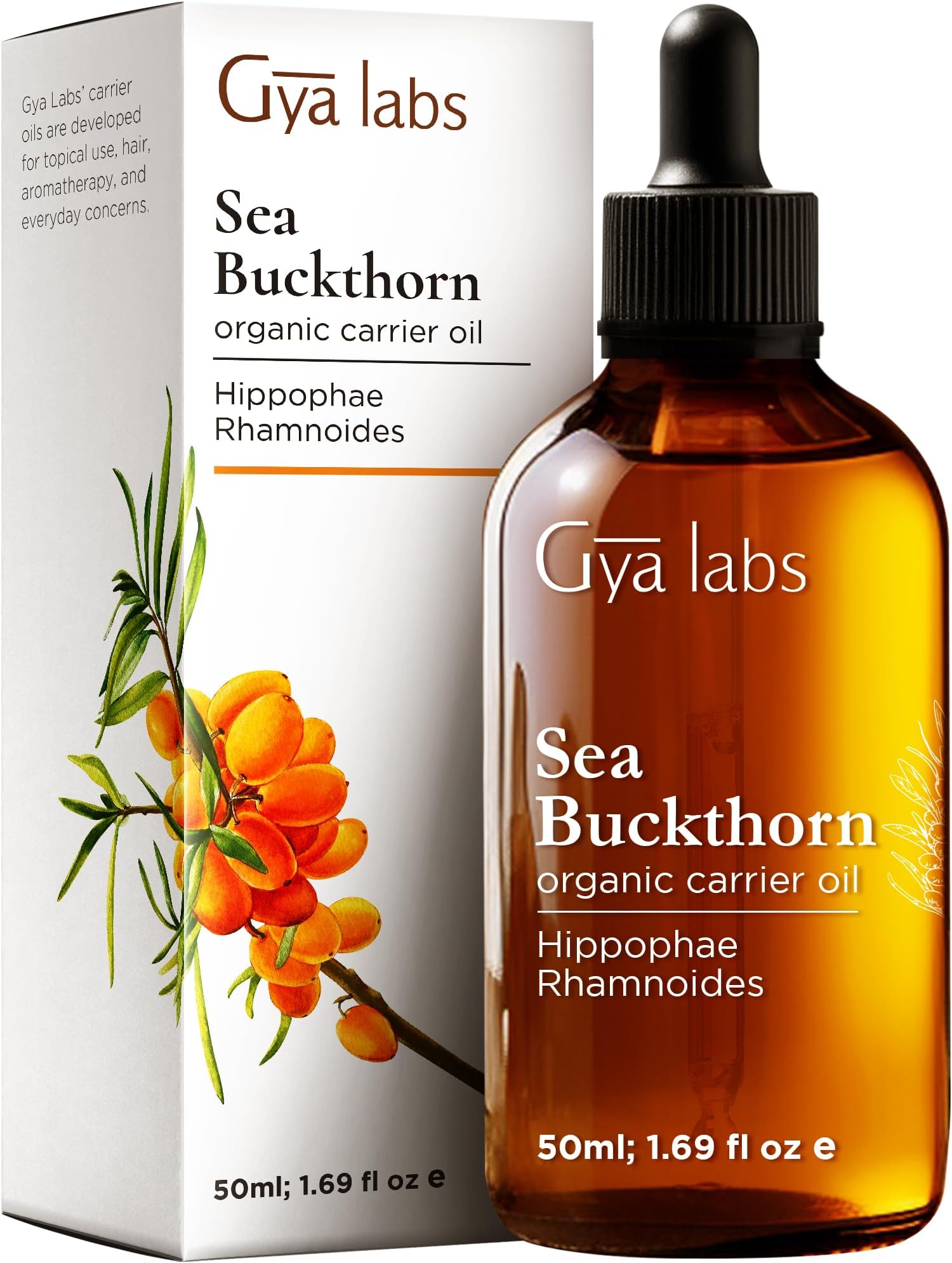 Sea Buckthorn Oil - 1.7 Fl Oz - Carrier Oil for Hair, Skin, Face, Scalp & Body Massage
