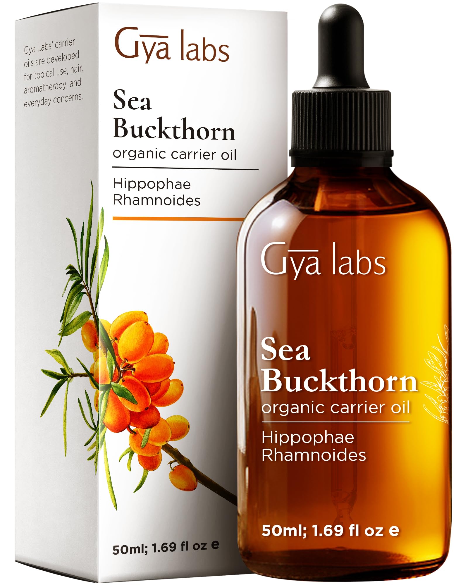 Gya Labs Organic Sea Buckthorn Carrier Oil (50ml) - Soothing & Moisturizing