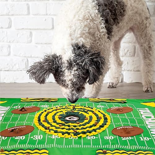 Vista 27 de NFL Kansas City Chiefs - Tapete de olfato para perros, comedero lento interactivo para mascotas, diseño de campo de fútbol, juguete de rompecabezas
