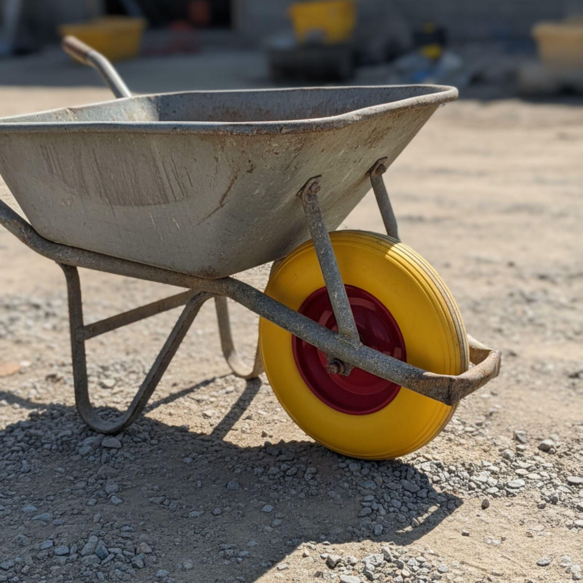 2X PU Schubkarrenrad 4.00-8 pannensicher – Vollgummi-PU Reifen mit Stahlfelge, 180 kg Tragkraft – Ersatzrad Komplettrad für Schubkarre & Handwagen