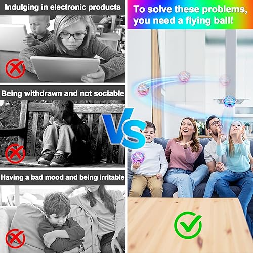 Miniatura 2 de Juguete de bola de orbe volador, LED de paracaídas actualizado 2025, mini bola de gravedad mágica controlada a mano, boomerang de globo cósmico,