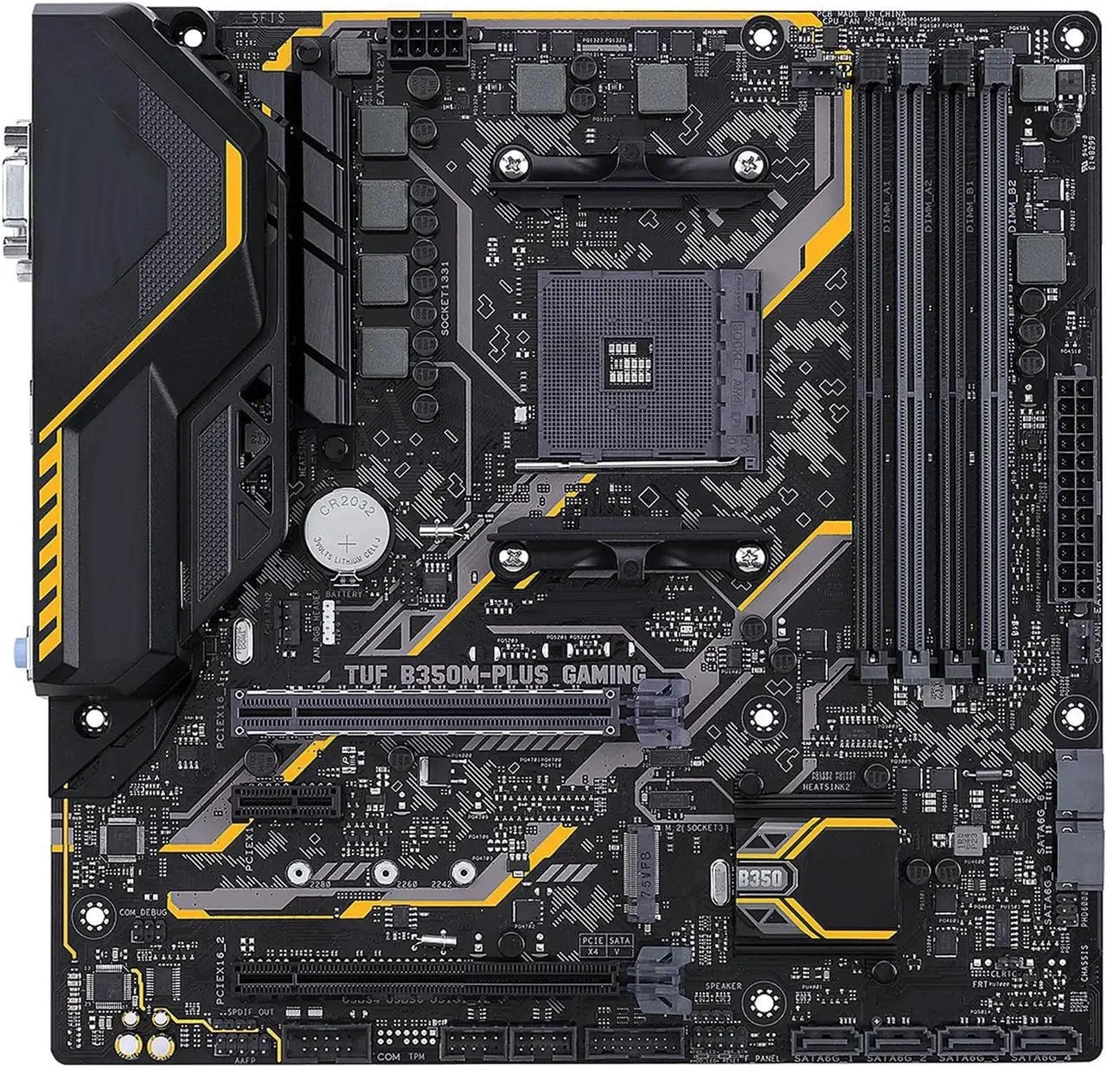 motherboards Fit For ASUS TUF B350M-PLUS GAMING AMD B350 AM4 Motherboard Support Ryzen 5 5600X 5500 7 5800X3D 5700X CPU DDR4 M.2 HDMI Micro ATX