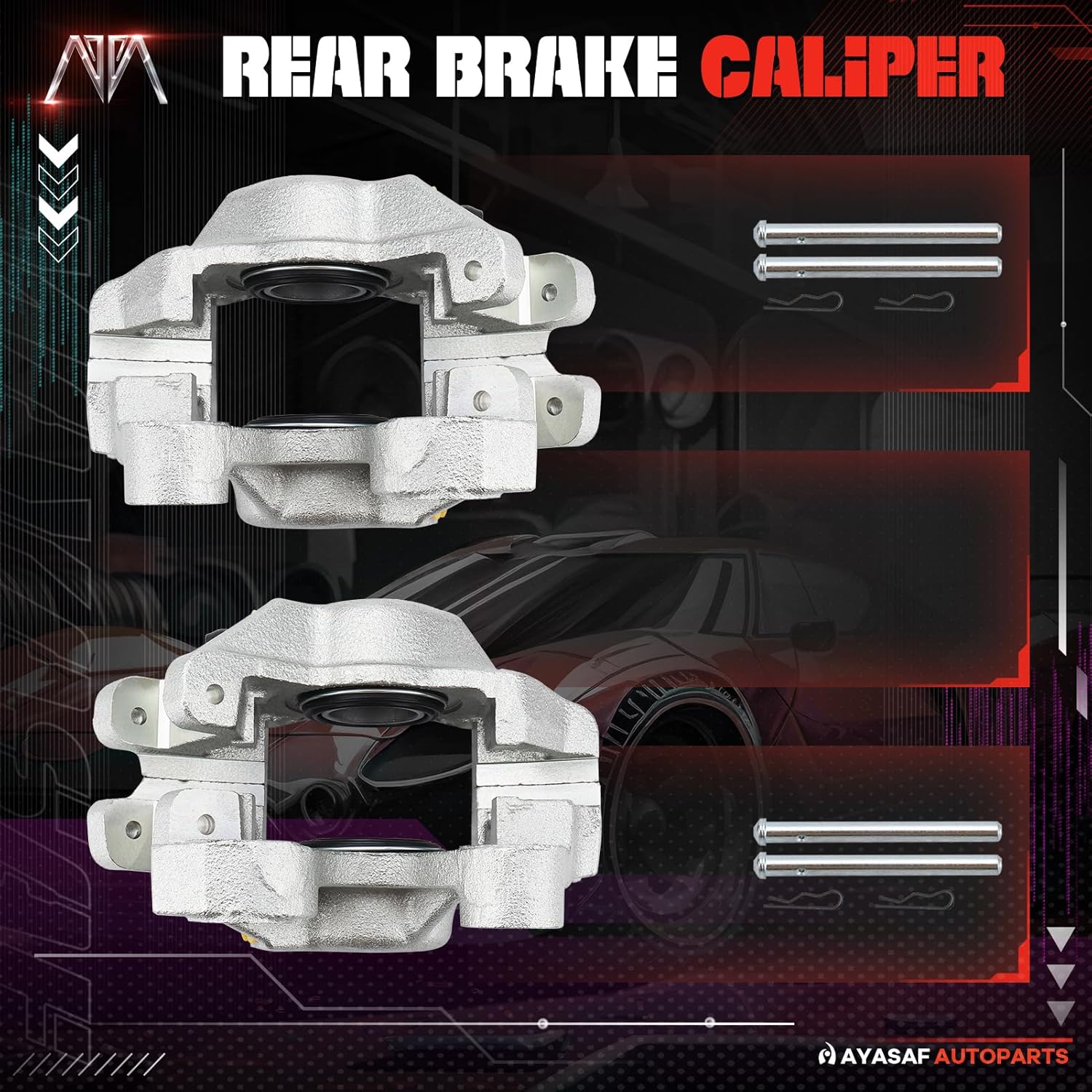 MAYASAF Brake Caliper 19768 19769 Rear Passenger & Driver Side Caliper Assembly Fit 1974 Jaguar XKE, 1982-87 Vanden Plas/74-79 Jaguar XJ12/74-87 XJ6/76-94 XJS