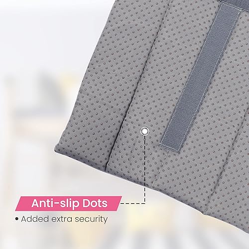 Miniatura 4 de Hudson Comfort Almohadillas para escalera de litera, tela cepillada suave para comodidad de los pies con puntos antideslizantes en la parte Gris