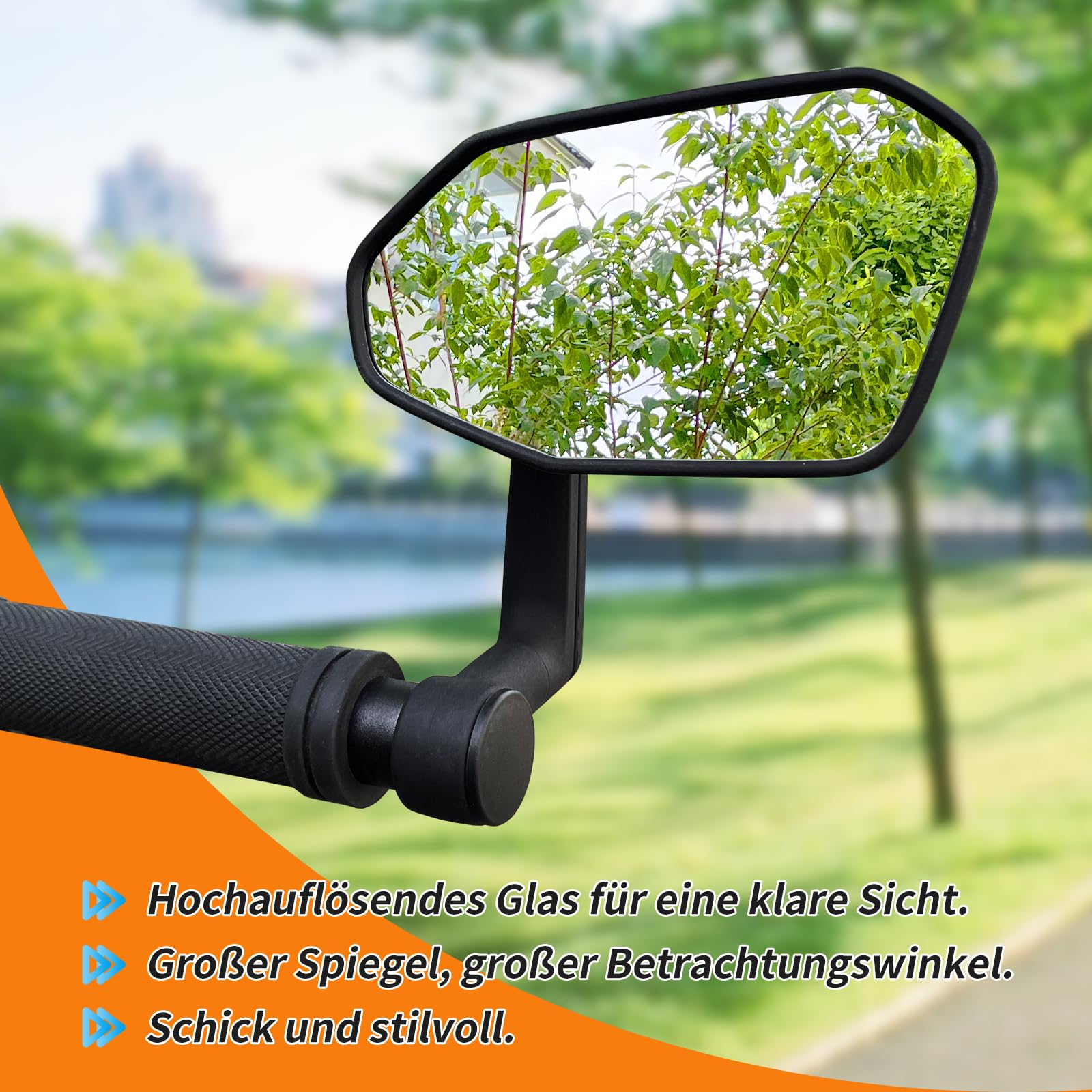 Fahrrad Rückspiegel, Lenker Fahrradspiegel, HD, schlagfest, Glaslinse, verstellb Fahrrad Rückspiegel, Lenker Fahrradspiegel, HD, schlagfest, Glaslinse, verstellb