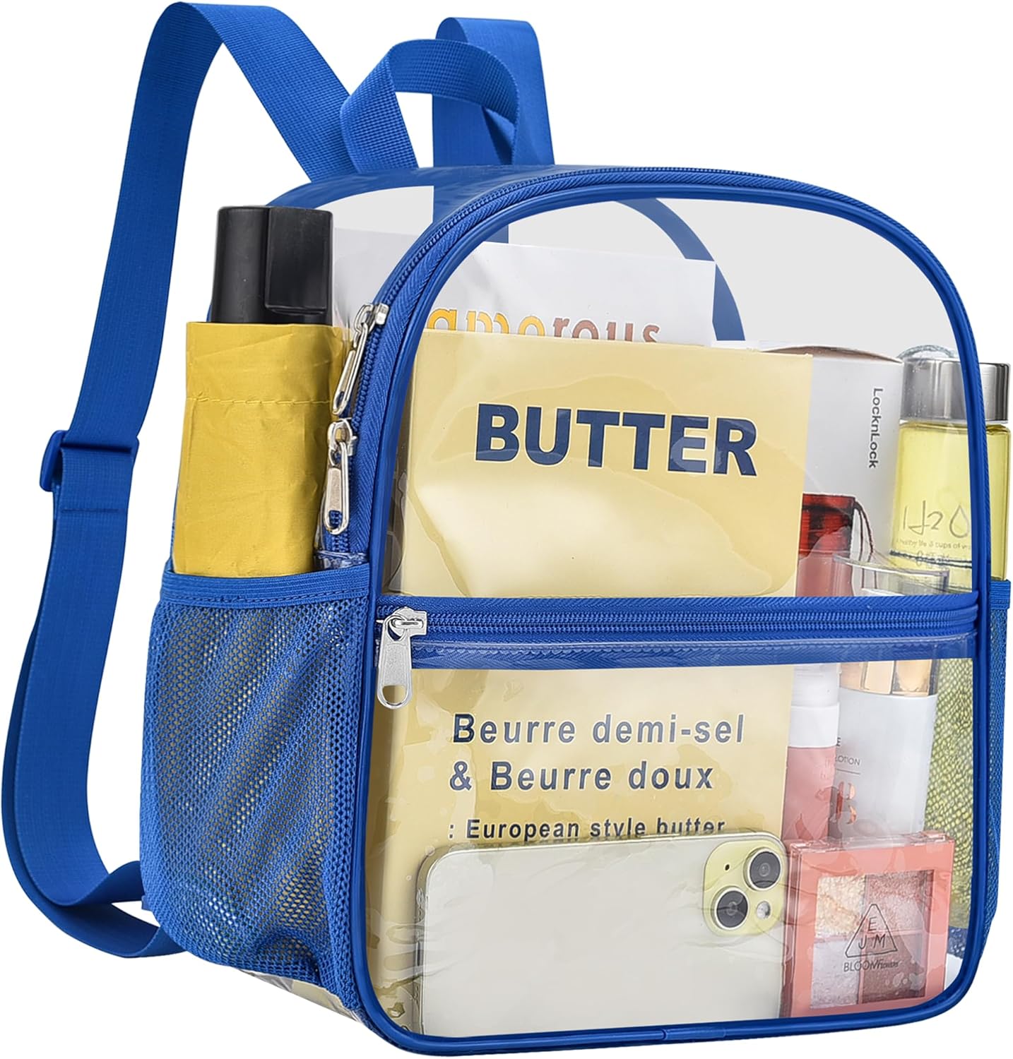 Clear Backpack for Stadium Events 12x12x6 Sports Backpack Mini Small for Fan, Concert, Beach, Work, Travel & Sporting(Royal) - Image 2