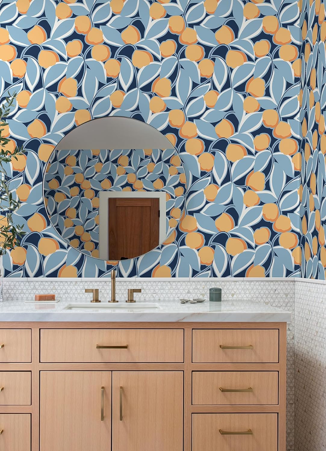 NuWallpaper x Megan Carter Talia Light Blue Peel and Stick Wallpaper, MCS6406