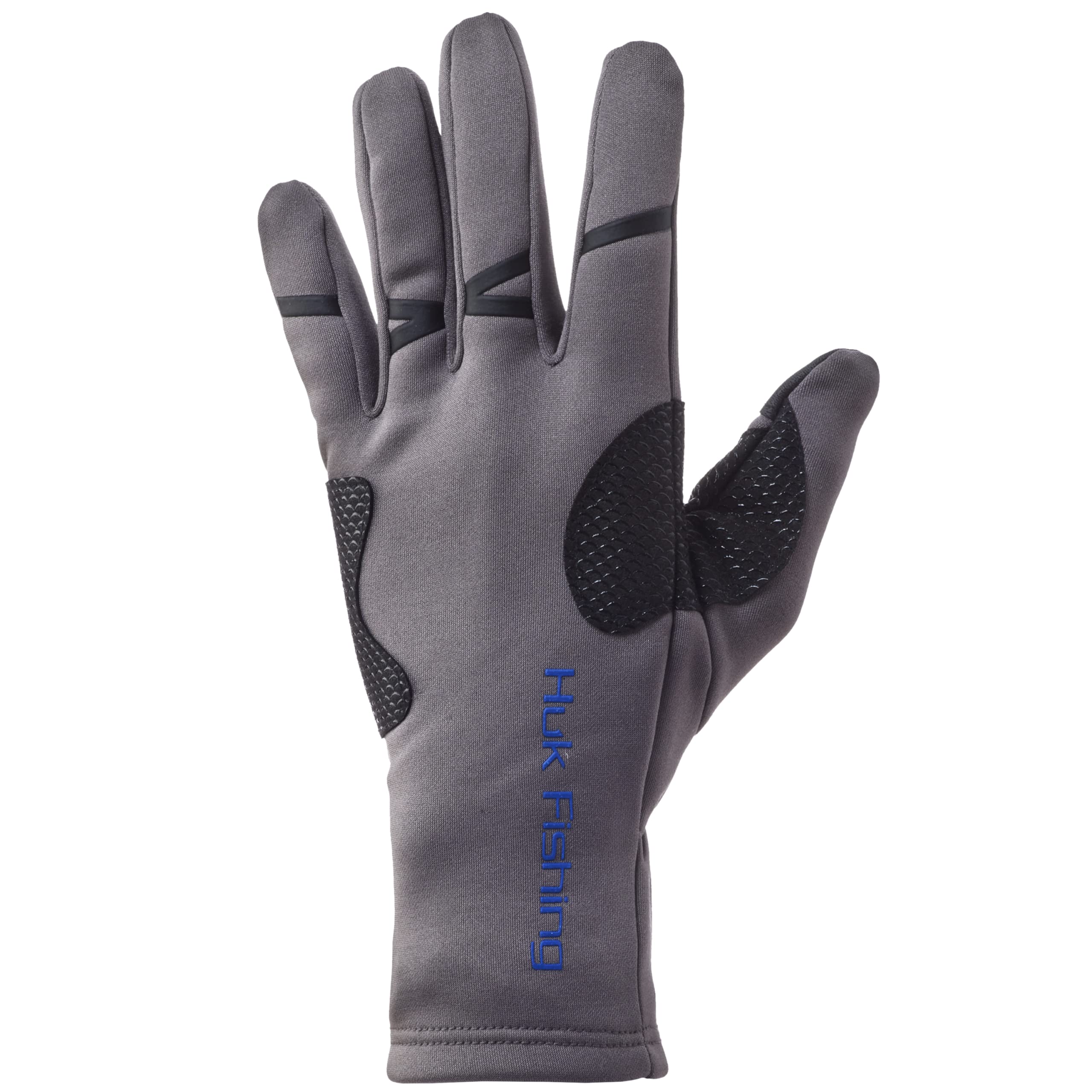 HUK Liner Glove-Guante de Pesca de Forro Polar con Dedos para Pantalla táctil, Gris Oscuro, S/M Unisex