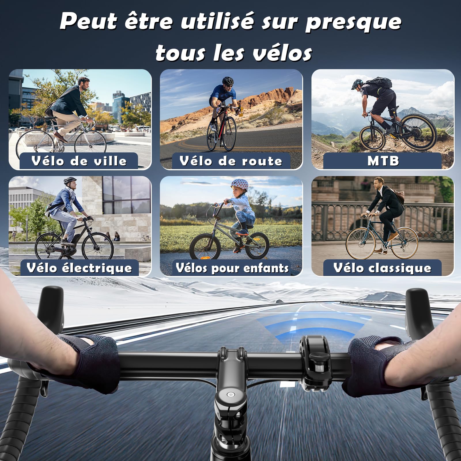 Slanke Mini Fietsbel Kit - Zilver & Zwart - 4x Fietsbellen