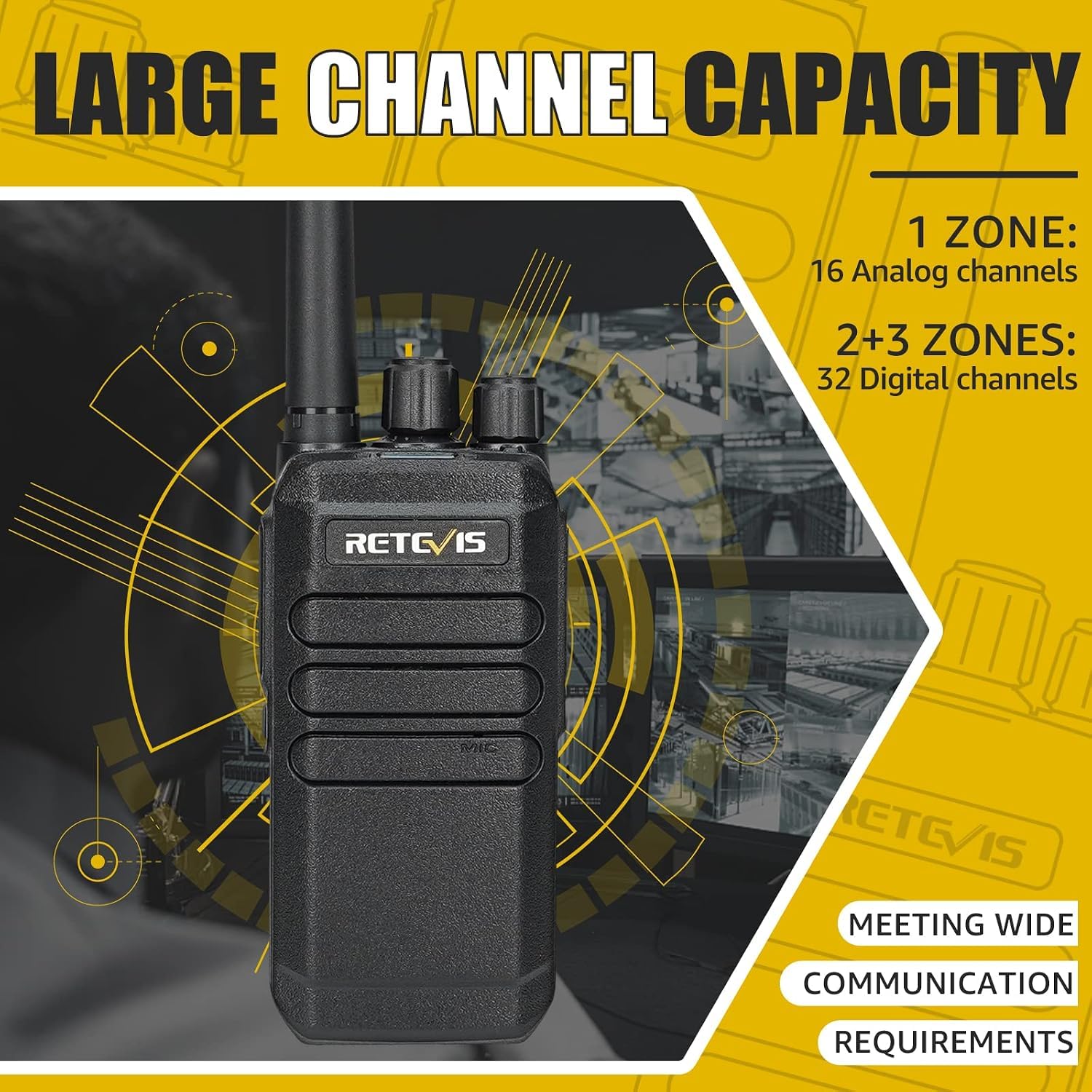 Retevis RT40 PMR446 Walkie Talkie, Lizenzfrei Funkgerät Lange Reichweite | DMR Funkgerät, Geräuschunterdrückung Funkgerät, 2000 mAh Walkie Talkie für Sicherheit, Schule(Schwarz, 2 PCS)
