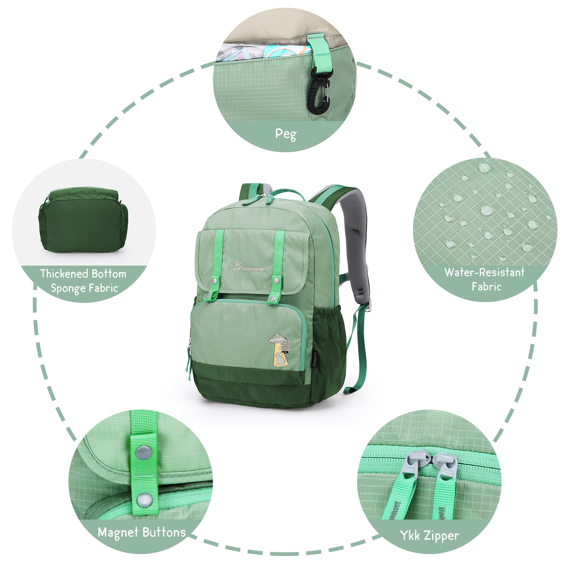MOUNTAINTOP Sac à dos pour enfant fille garçon Sac à dos d'école pour fille garçon Sac d'école pour l'école 20 l