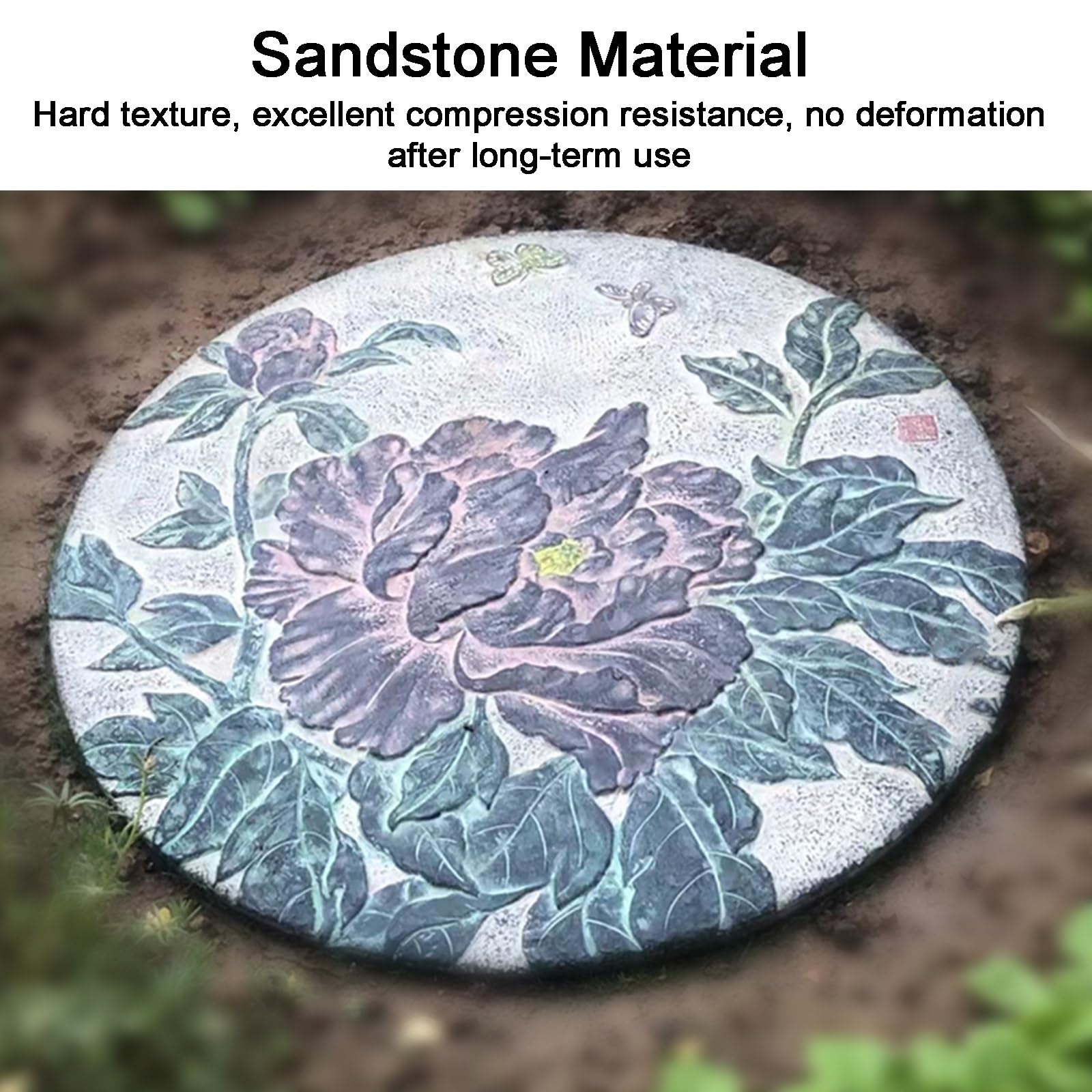 Arqueta Jardin Decorativas, Tapa de Tanque Séptico Decorativas, Tapa de Alcantarilla de Arenisca de 76 cm para Entradas de Vehículos, Patios y Jardines