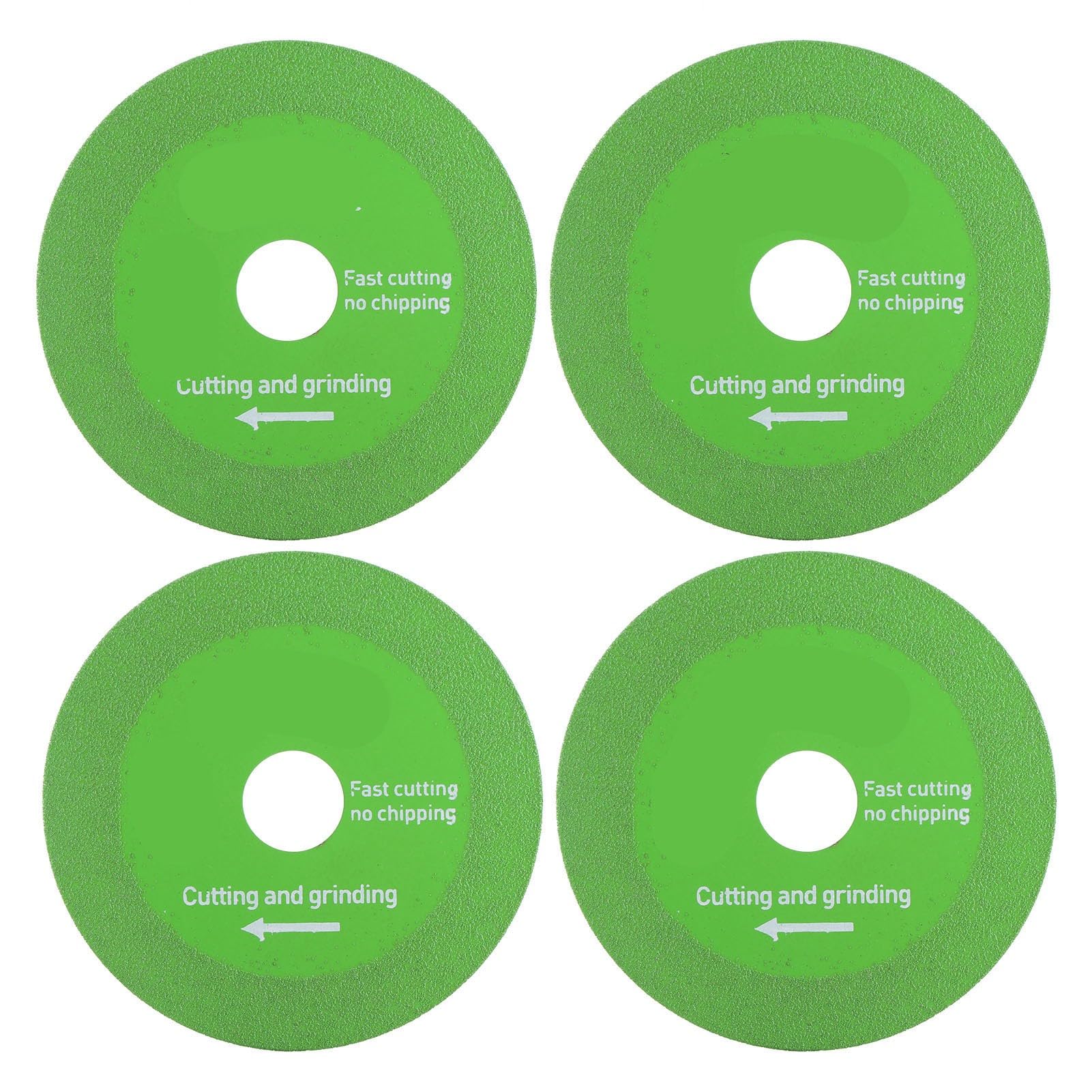 4 Pcs Glass Cutting Disc 100x20x15x1mm Blackish Green Brazed Emery Saw Blade for Ceramic Tile Jadestone