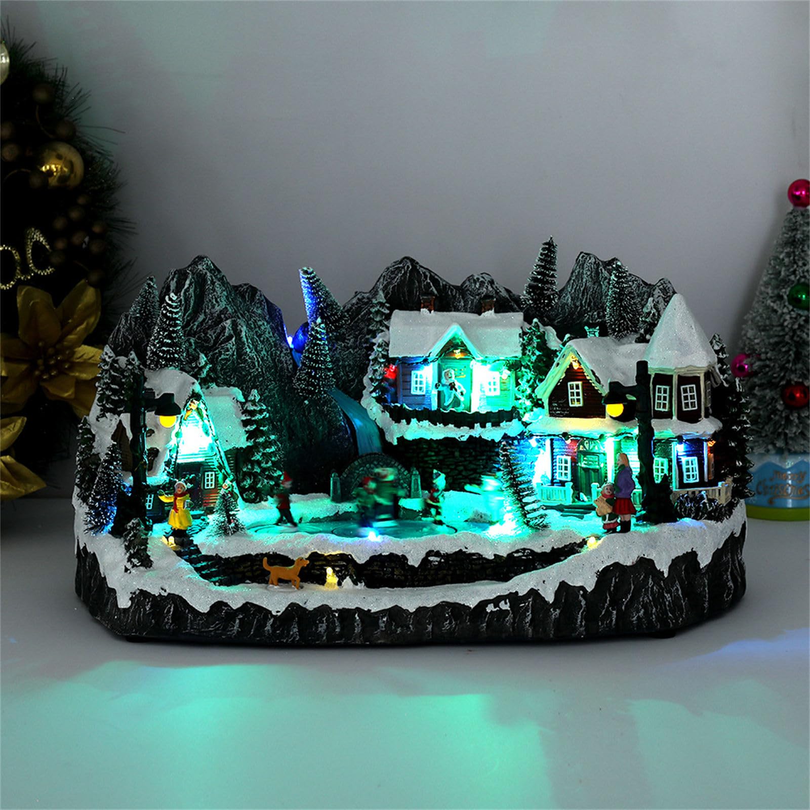 Centrotavola in resina illuminata con componenti staccabili e opzioni di alimentazione per feste sicure per bambini decorazioni natalizie musica LED forniture per feste