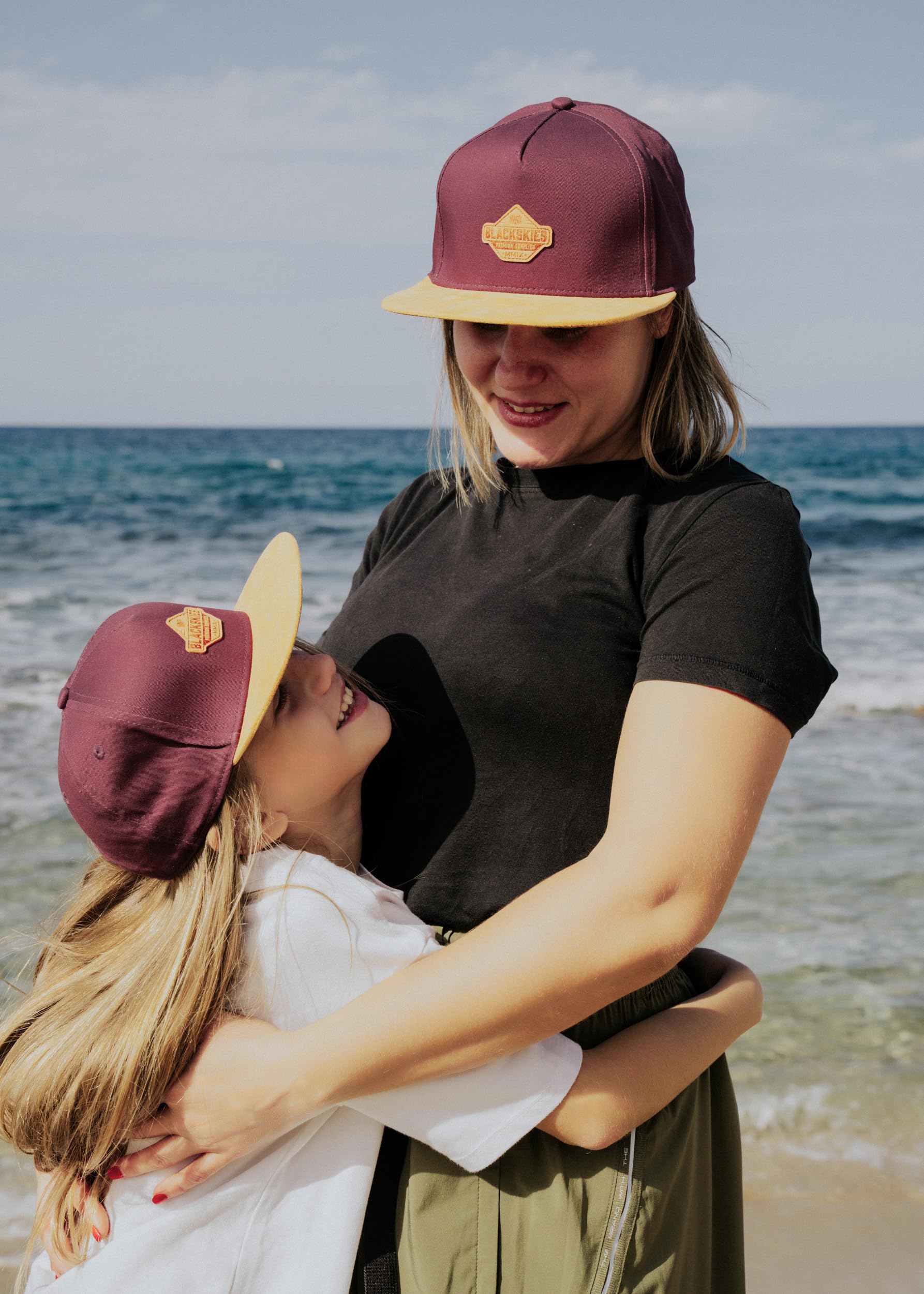 Blackskies Essentials Czapka Snapback - 2-częściowy zestaw rodzic dziecko - pasująca czapka z daszkiem ojciec-matka-dziecko prezent mini-ja podkładka tata syn i mama córka